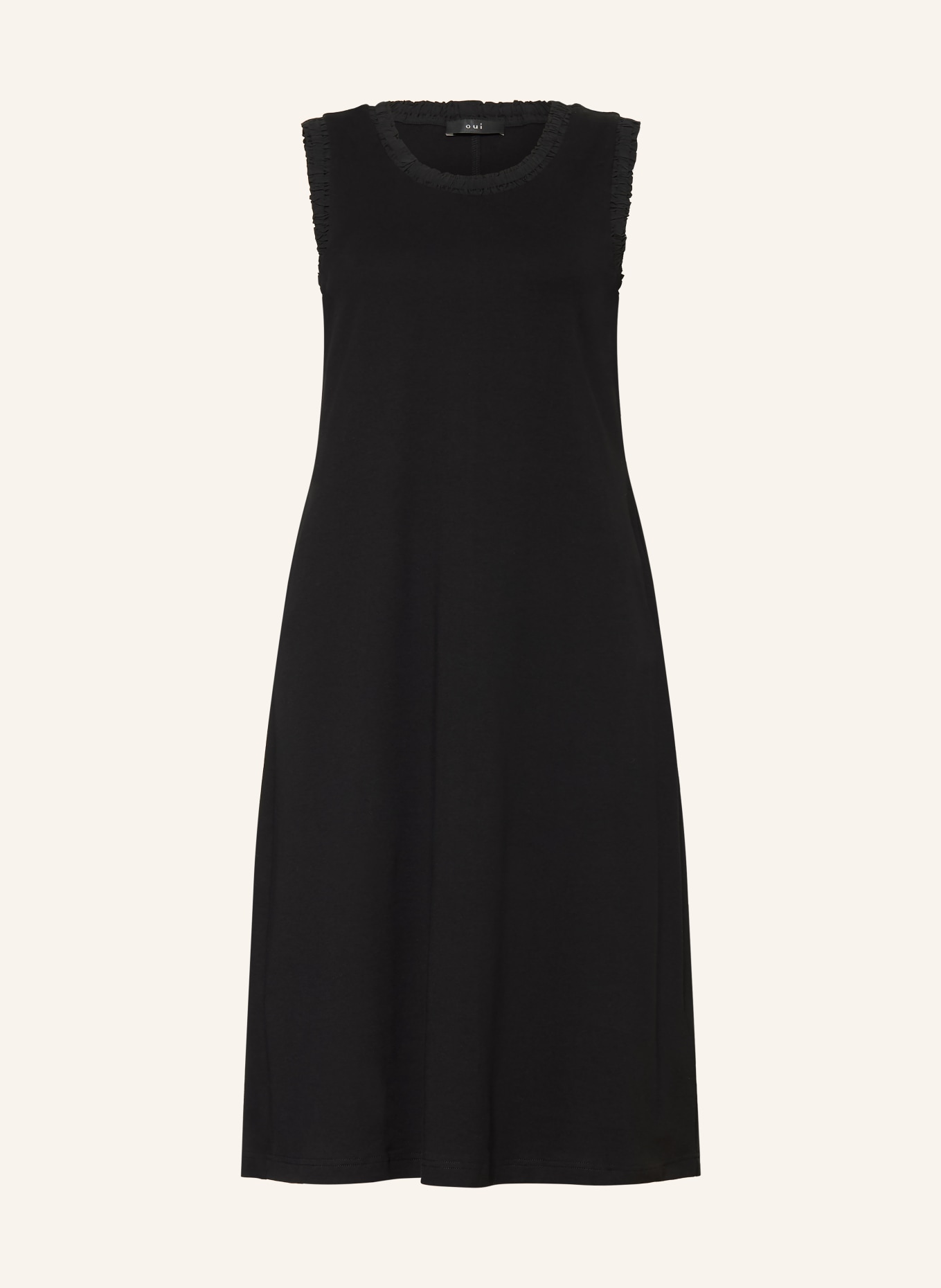 oui Jerseykleid mit Rüschen: SCHWARZ