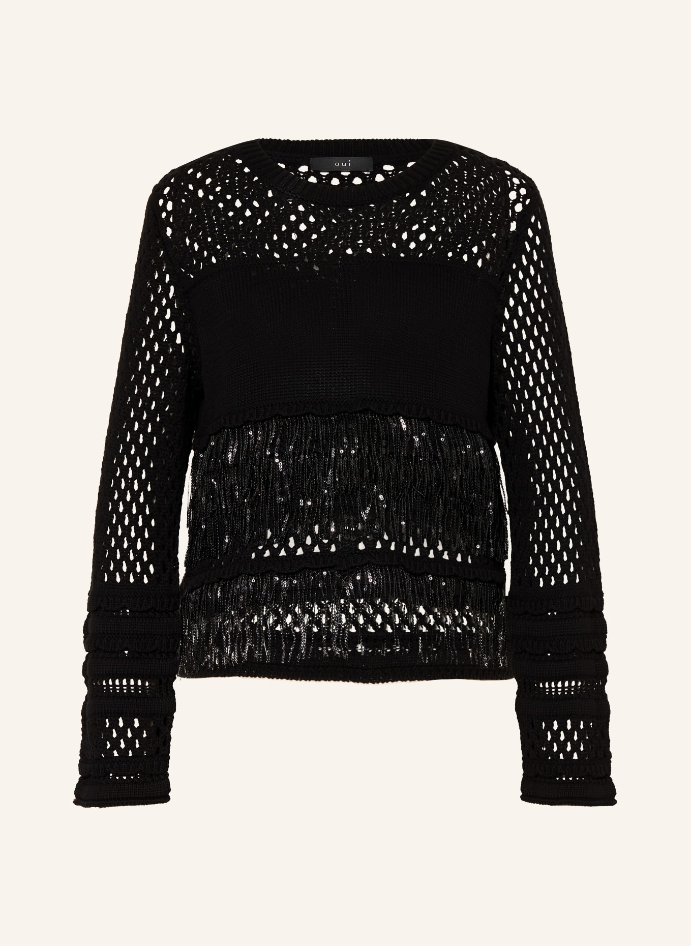 oui Sequin Sweater: BLACK