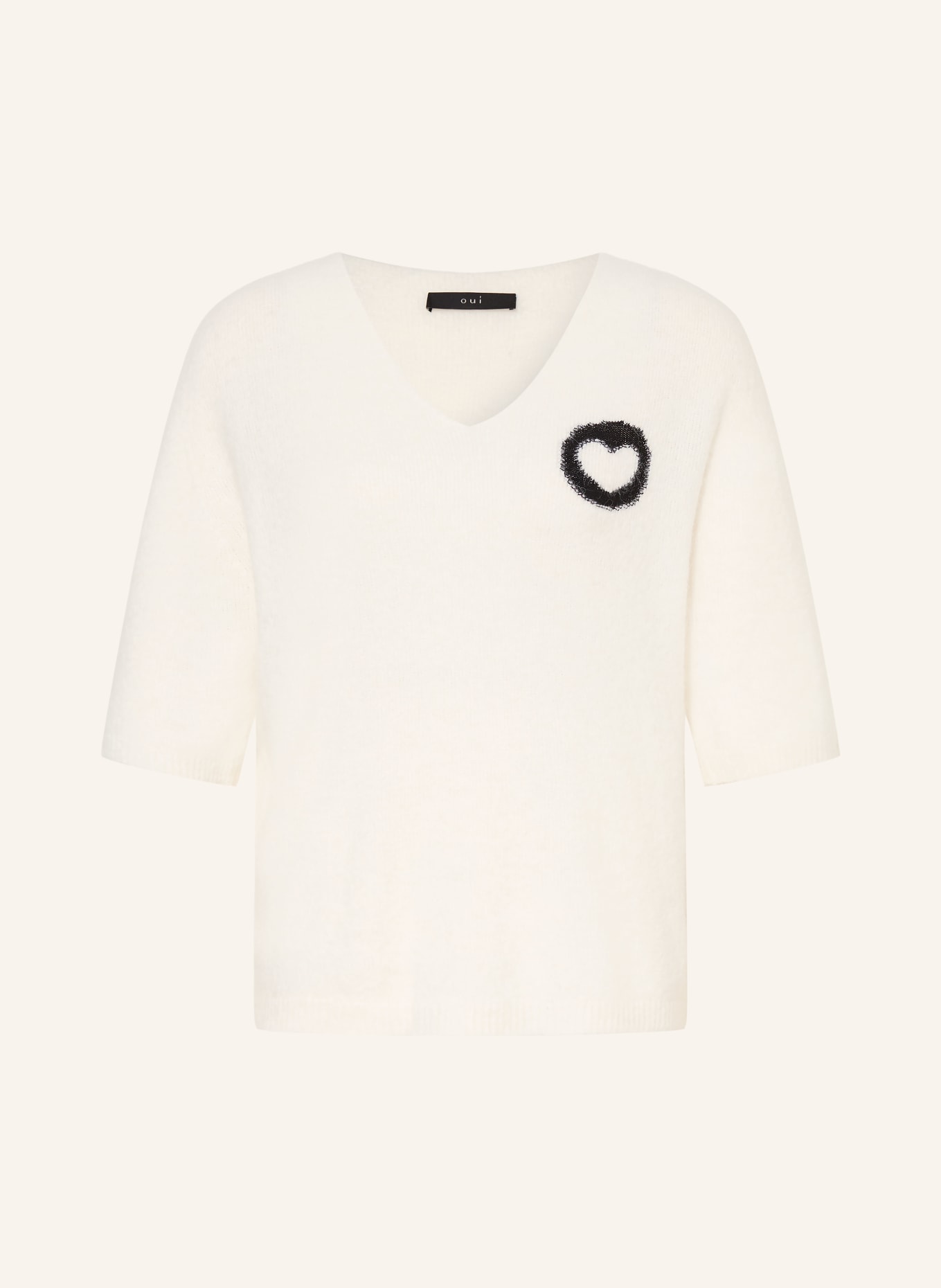 oui Sweater with 3/4-length sleeves: ECRU