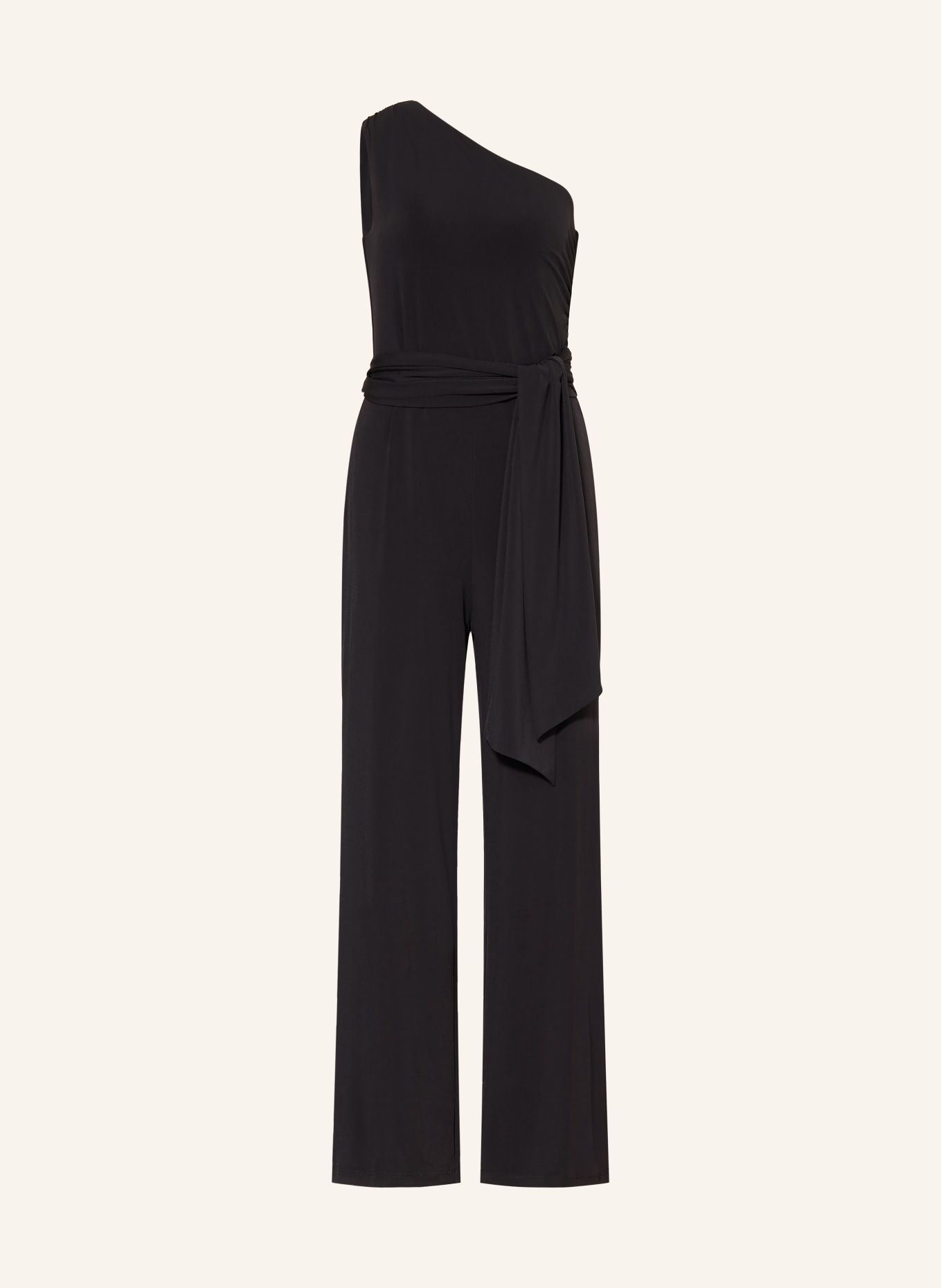 oui One-shoulder jumpsuit with detachable scarf: BLACK
