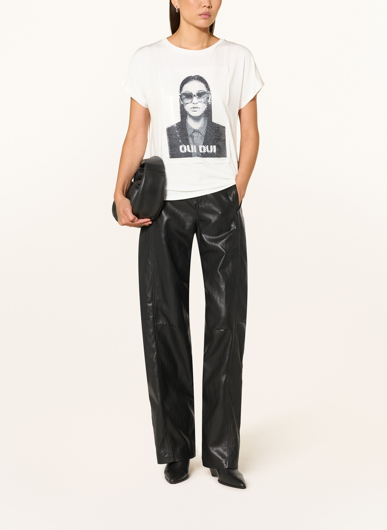 oui Sequin T-shirt: WHITE