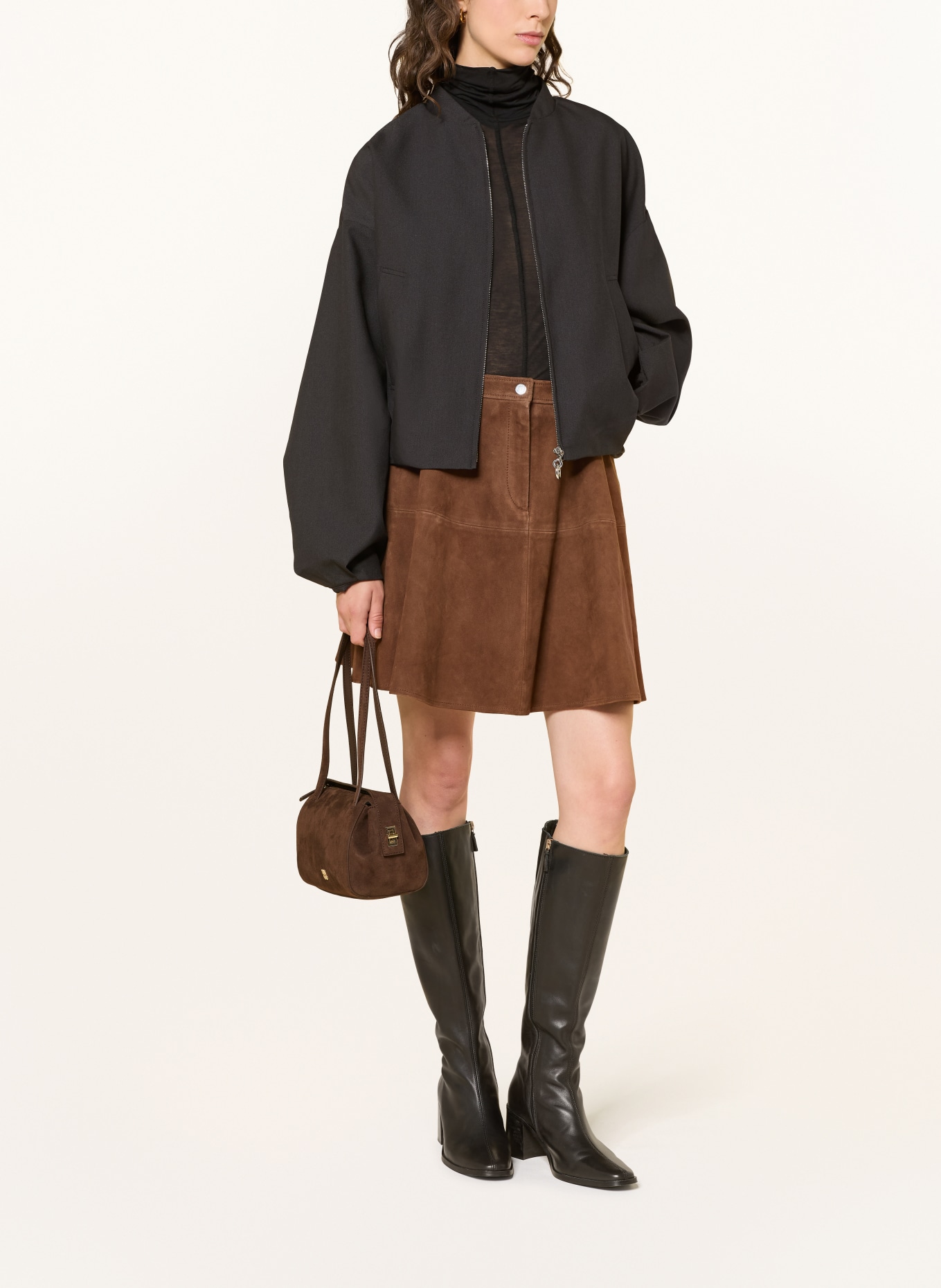 HUGO MEELO Shoulder Bag: DARK BROWN / GOLD