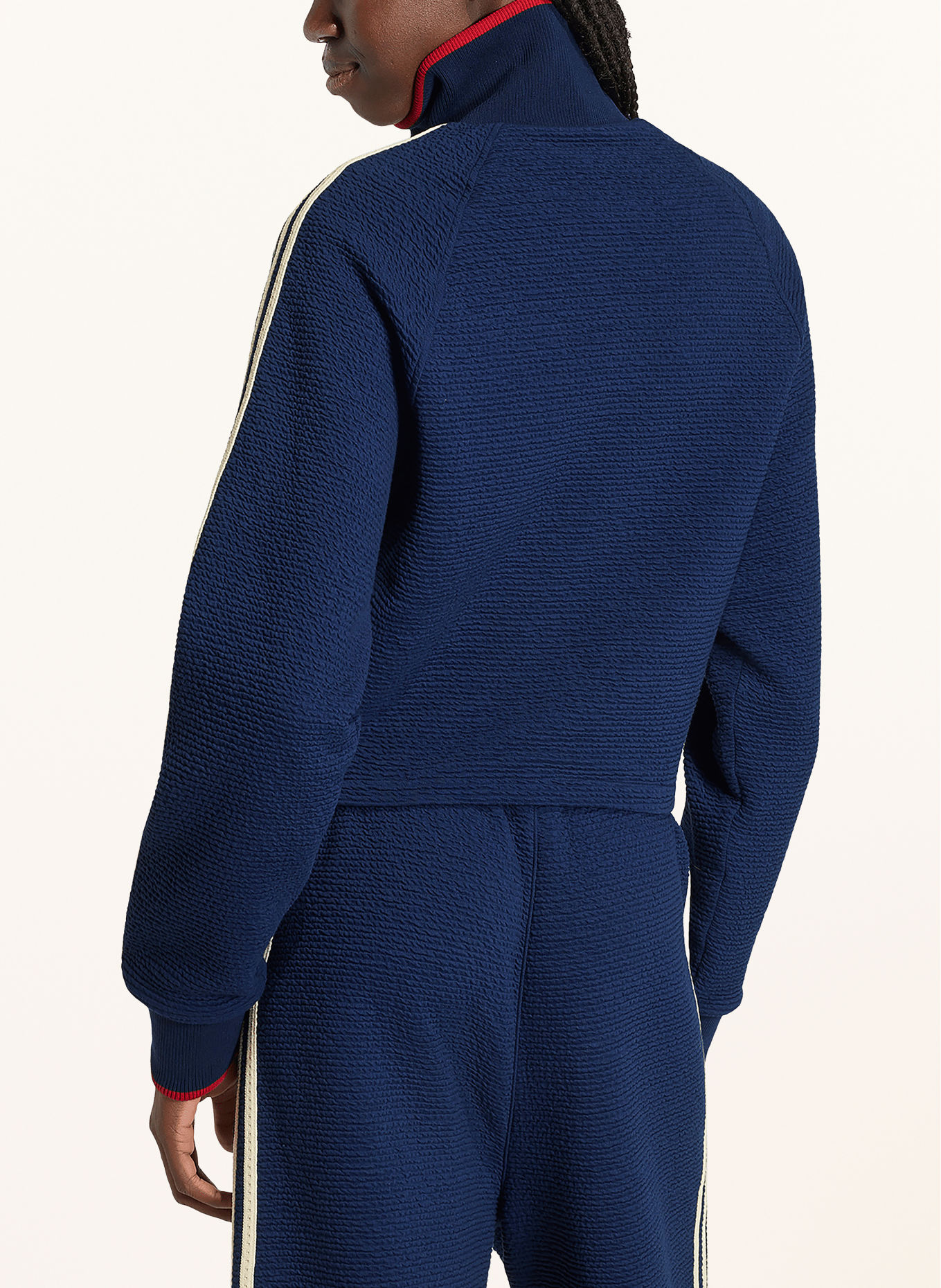 adidas Originals FIREBIRD Training jacket made of jersey: DARK BLUE / ECRU / RED