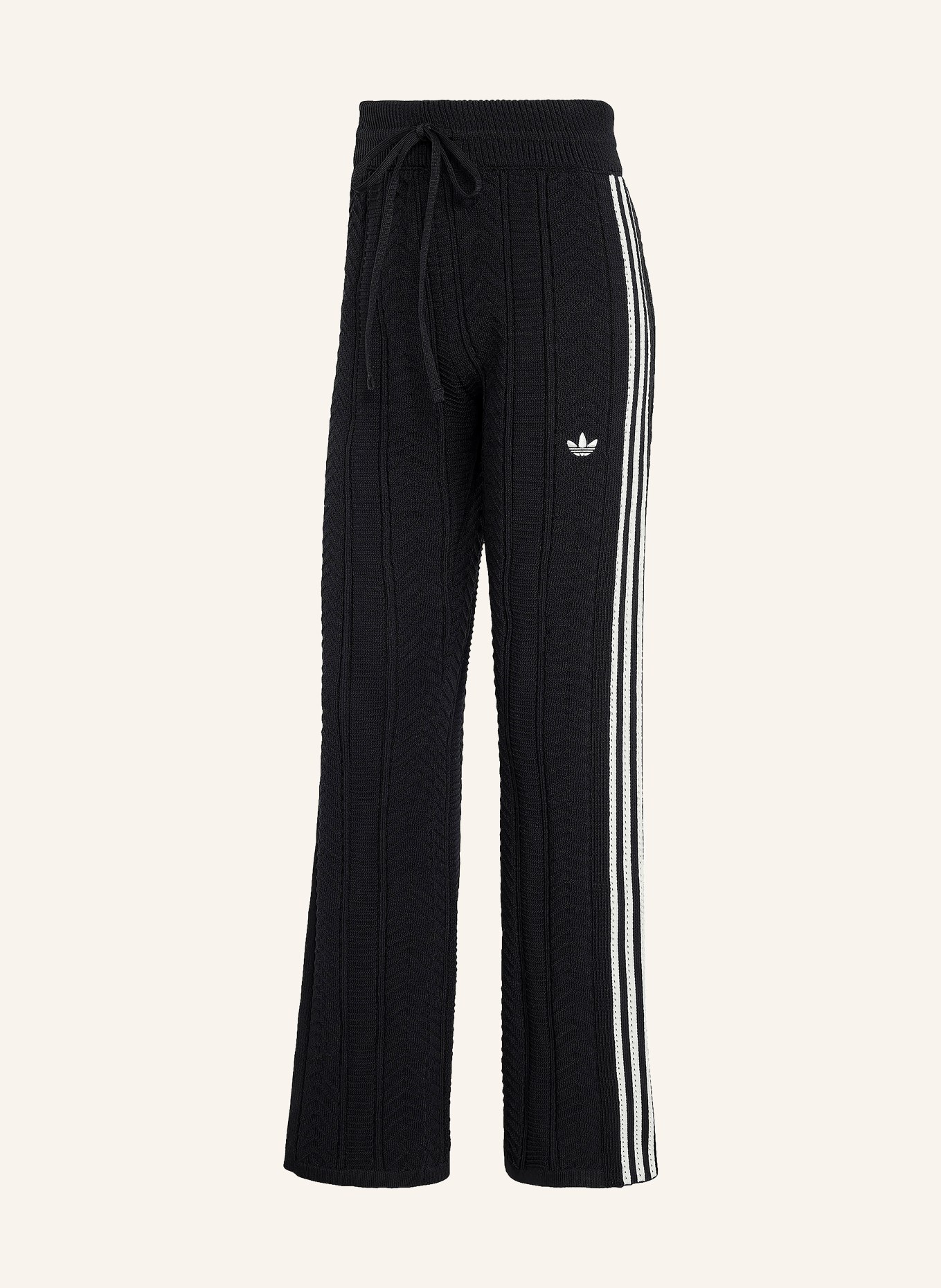 adidas Originals Stickade byxor SST WIDE LEG med resår: SVART / VIT