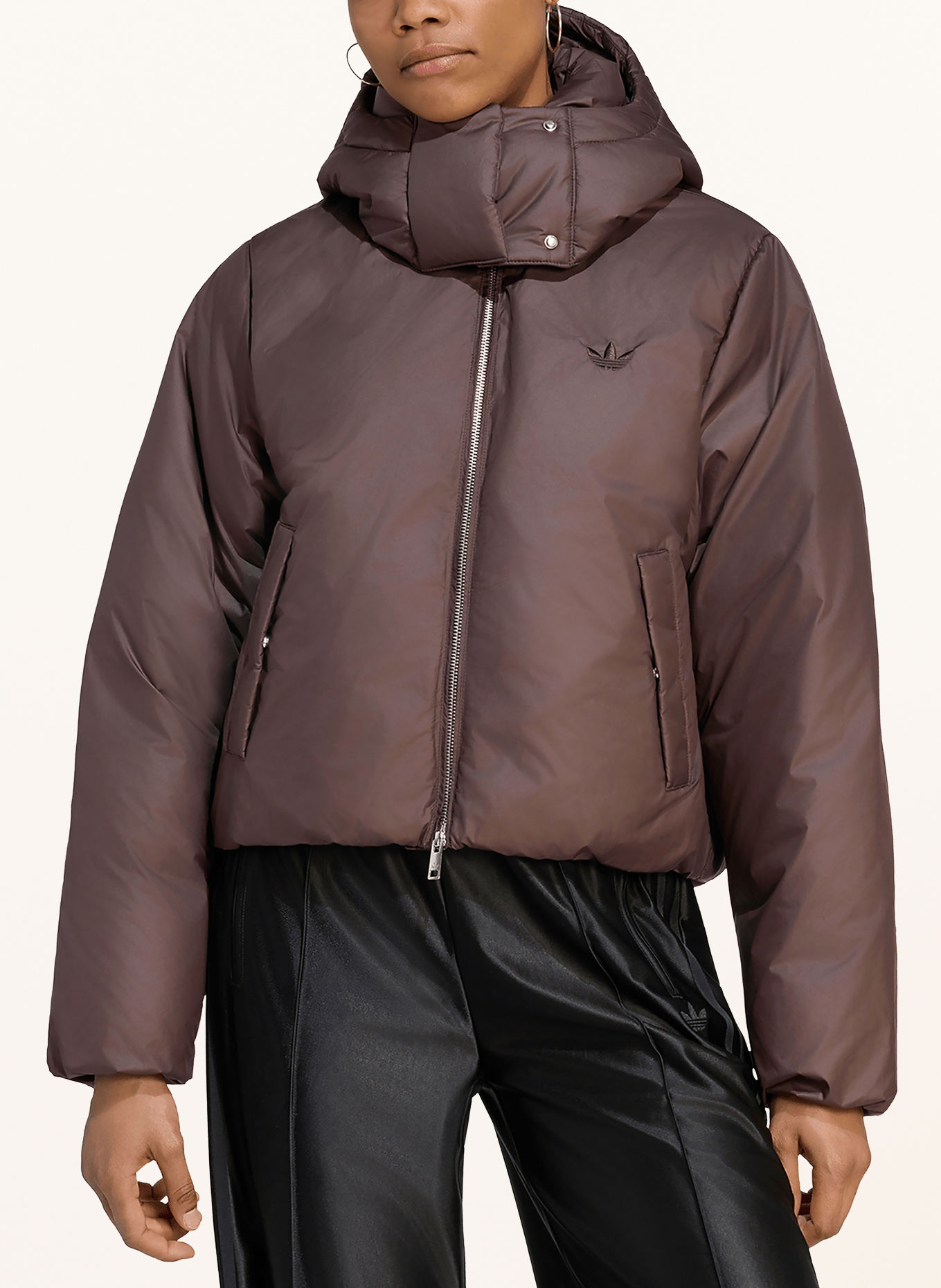 adidas Originals Kurtka puchowa HOODED PADDED z odpinanym kapturem: BRĄZOWY
