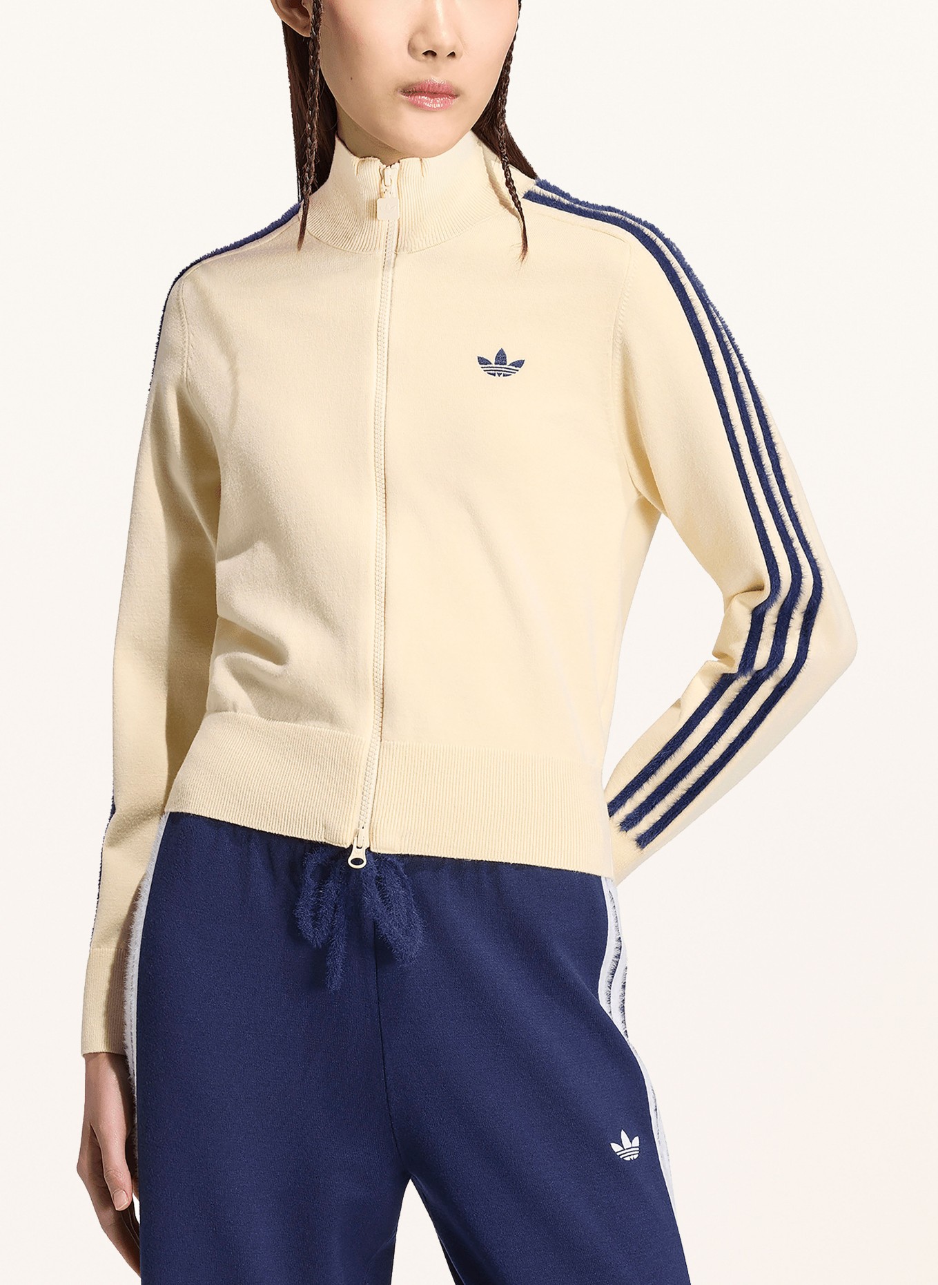 adidas Originals Strickjacke KNIT FIREBIRD: ECRU / DUNKELBLAU
