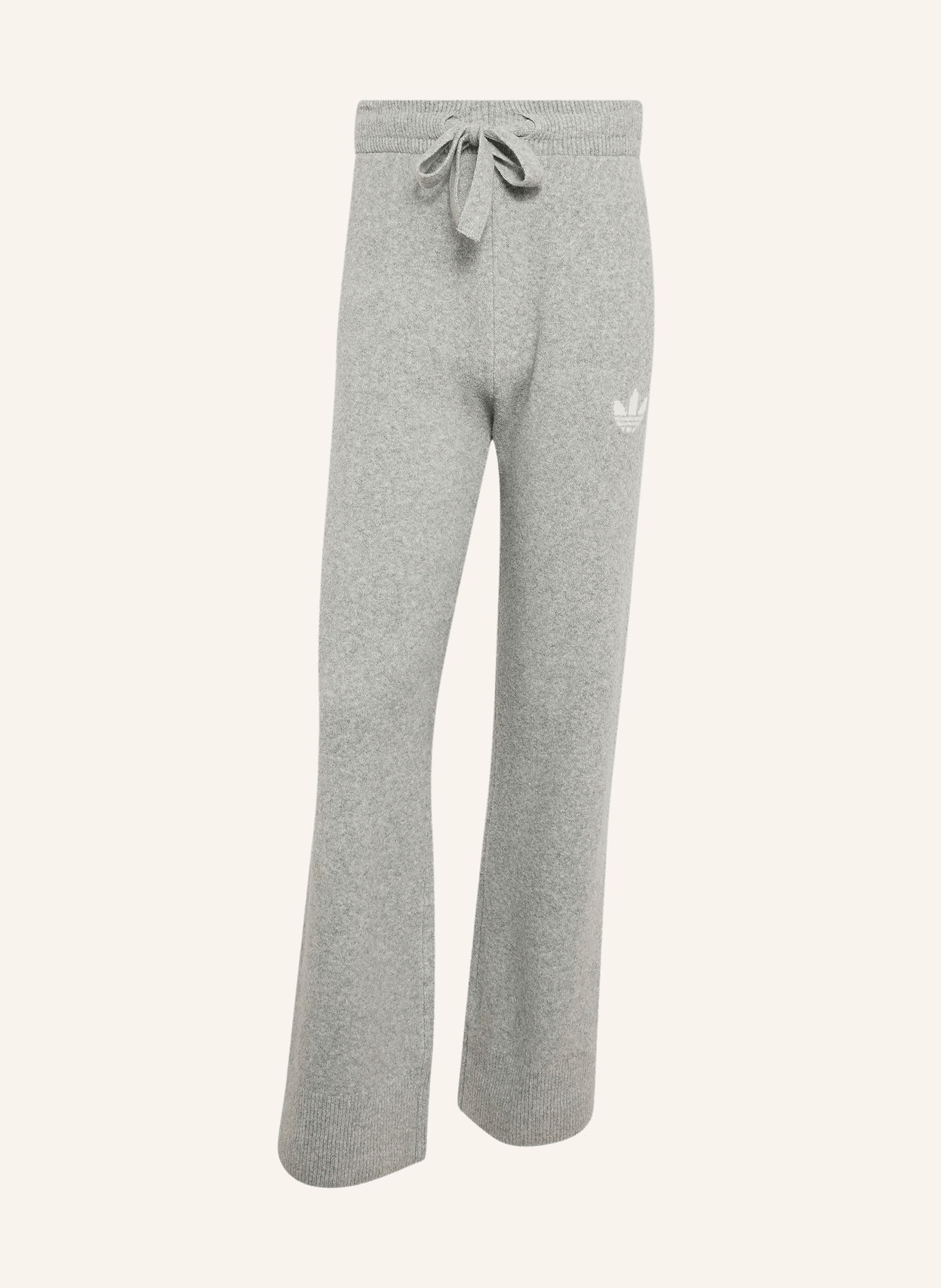 adidas Originals Pletené kalhoty ESSENTIALS: ŠEDÁ / BÍLÁ