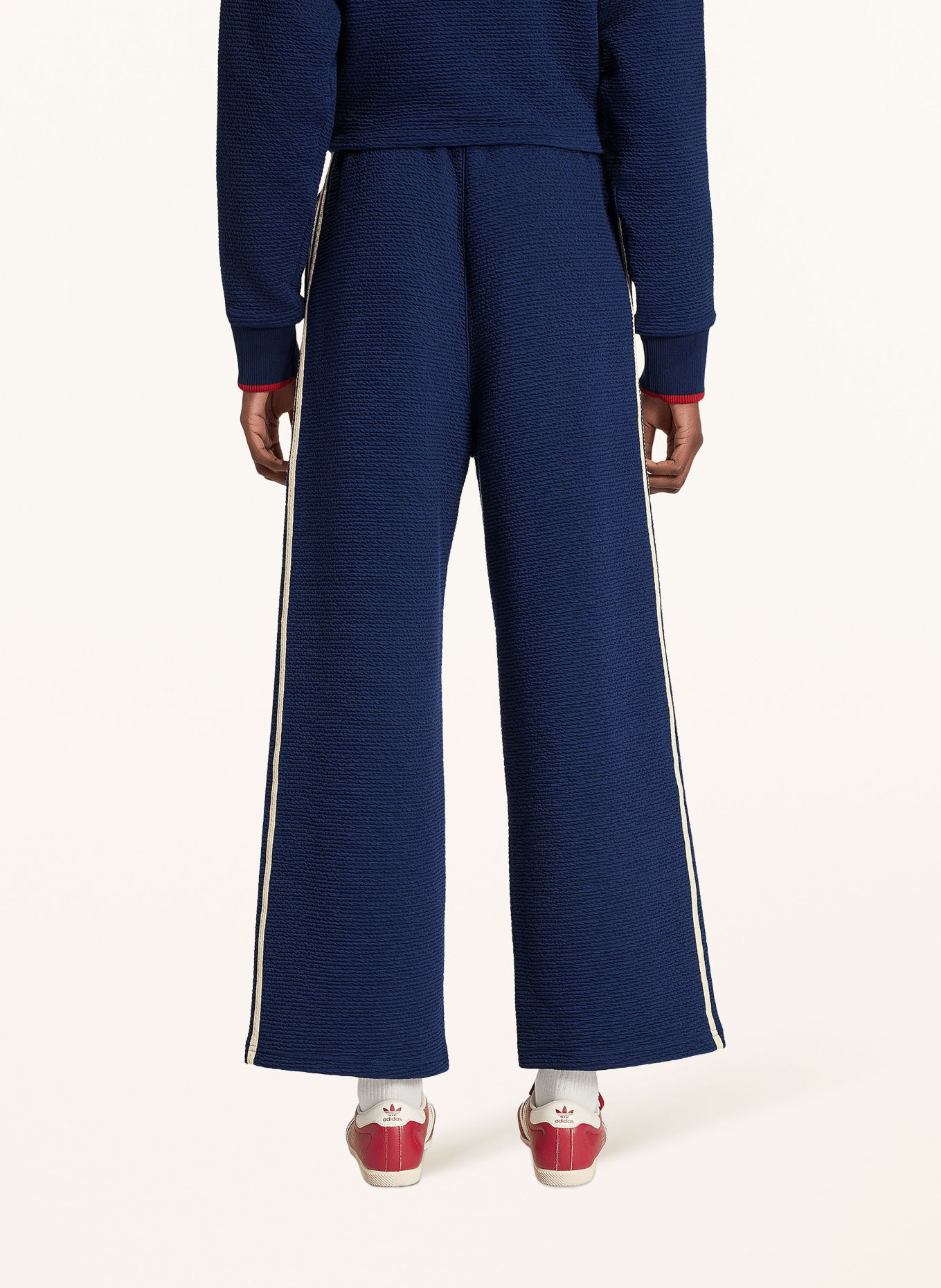 adidas Originals FIREBIRD-Sweatpant met galonstrepen: DONKERBLAUW / CRÈME