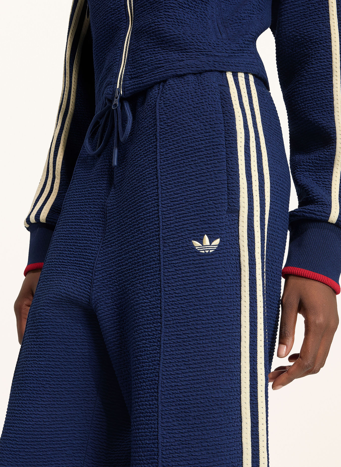 adidas Originals FIREBIRD-Sweatpant met galonstrepen: DONKERBLAUW / CRÈME
