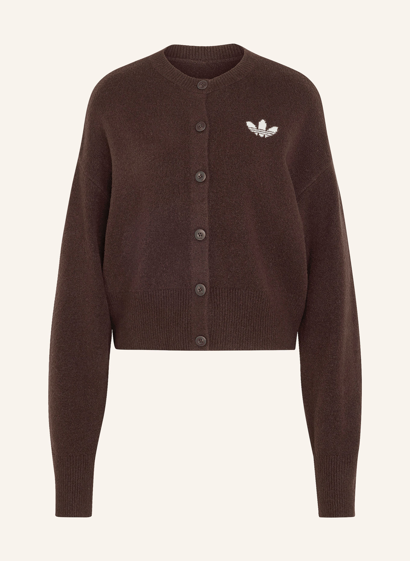 adidas Originals ESSENTIALS Cardigan: DARK BROWN