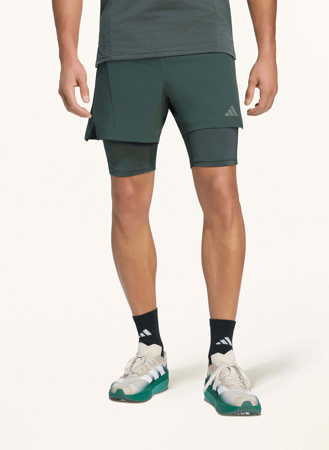 adidas 2-in-1 running shorts D4T: TEAL