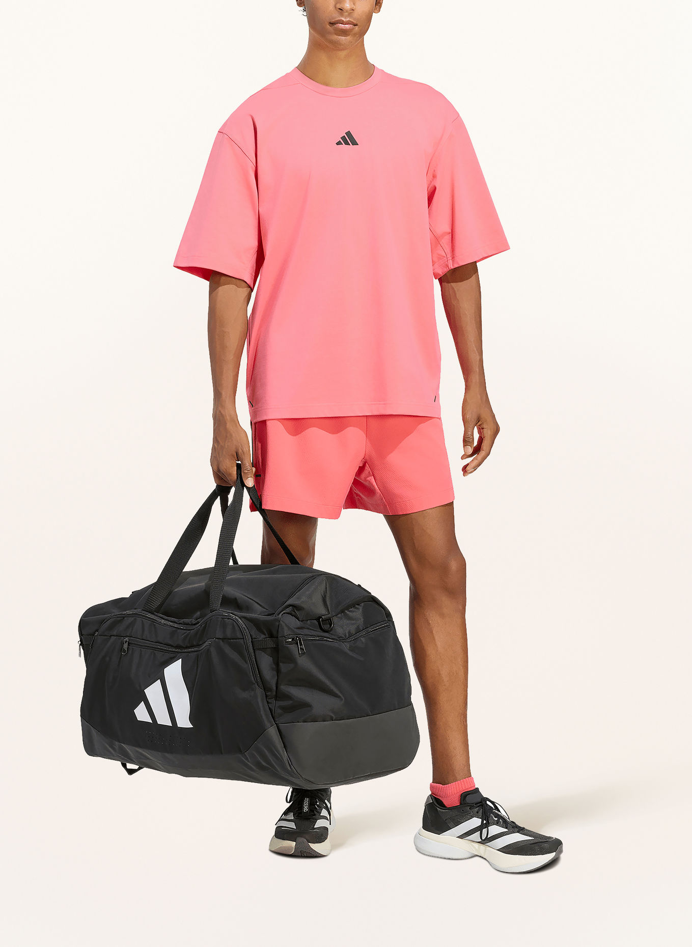 adidas Funktionsshirt OVERSIZE: HELLROT / SCHWARZ