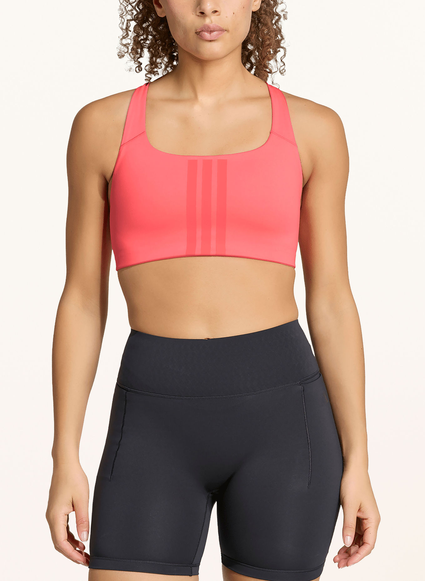 adidas Sport-BH OPTIME WORKOUT 3-STREIFEN mit Cut-out: HELLROT / PINK