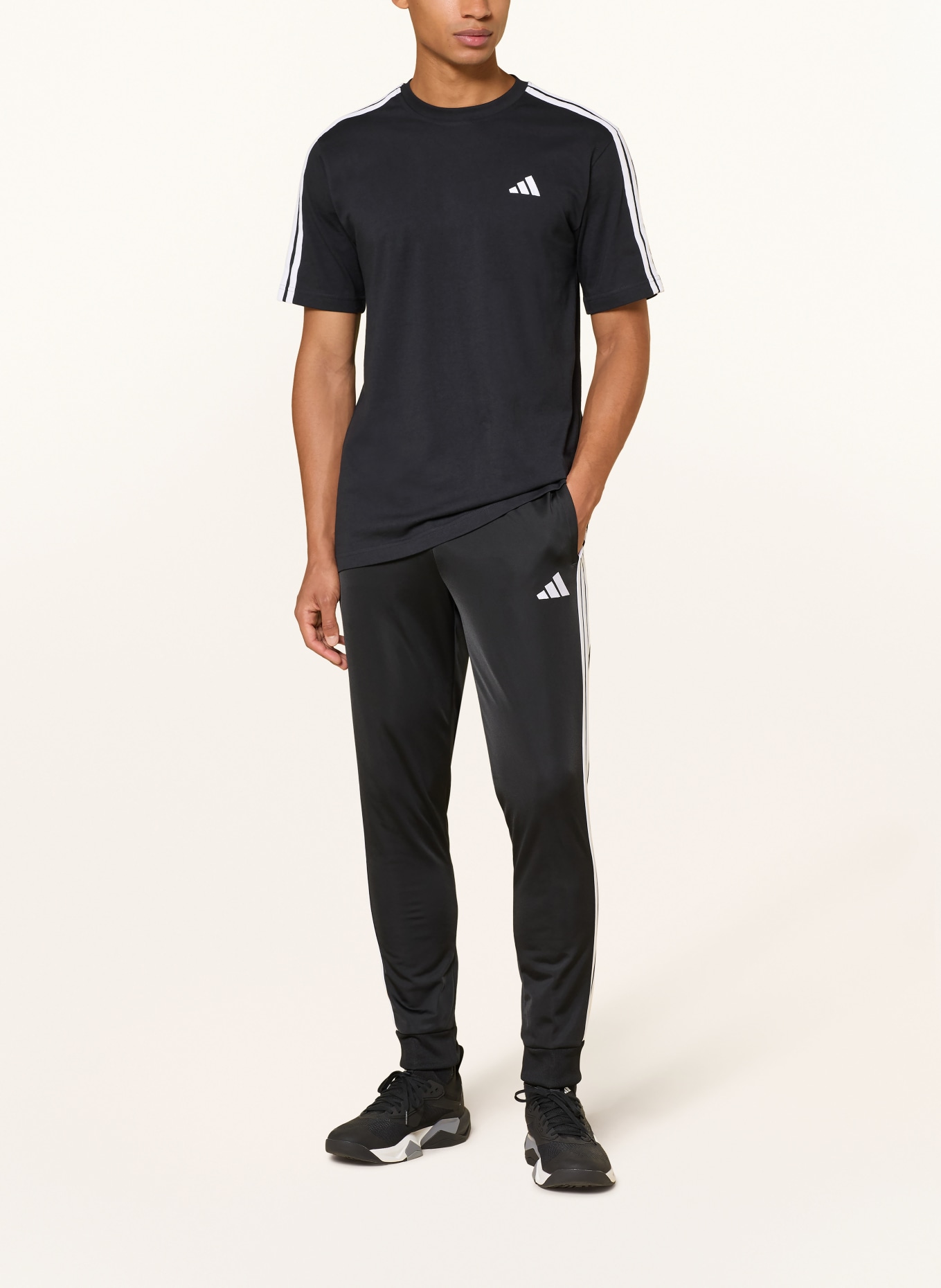 adidas Tričko 3S: ČERNÁ / BÍLÁ