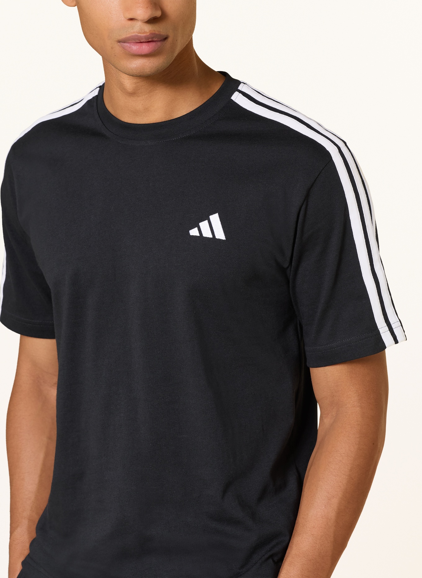 adidas Tričko 3S: ČERNÁ / BÍLÁ
