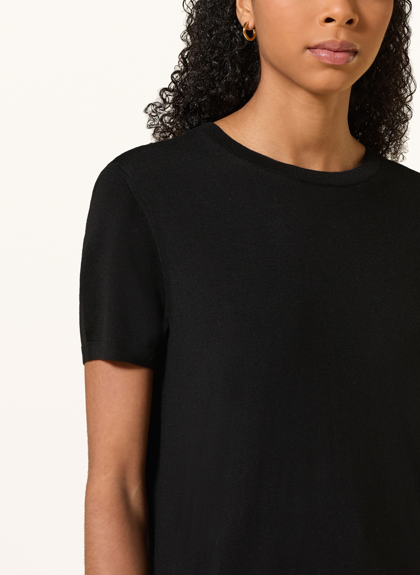 HUGO Strickshirt SESSINAK: SCHWARZ