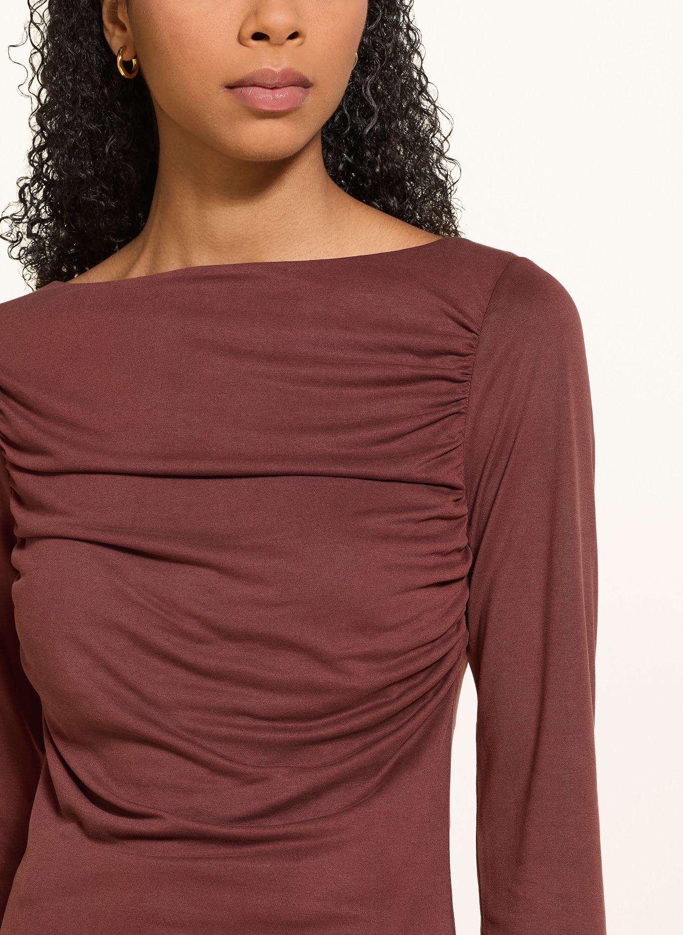 HUGO Longsleeve DAENI: BRAUN