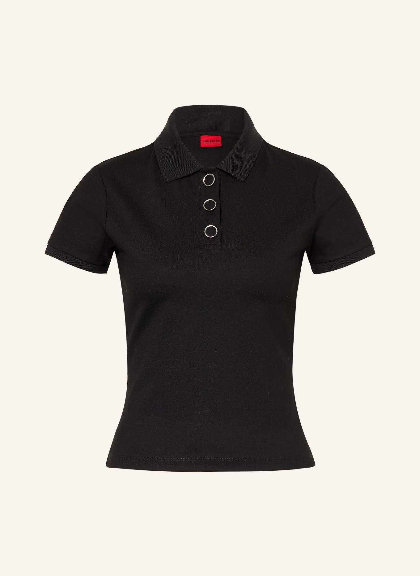HUGO Jersey-Poloshirt DEREYEL: SCHWARZ