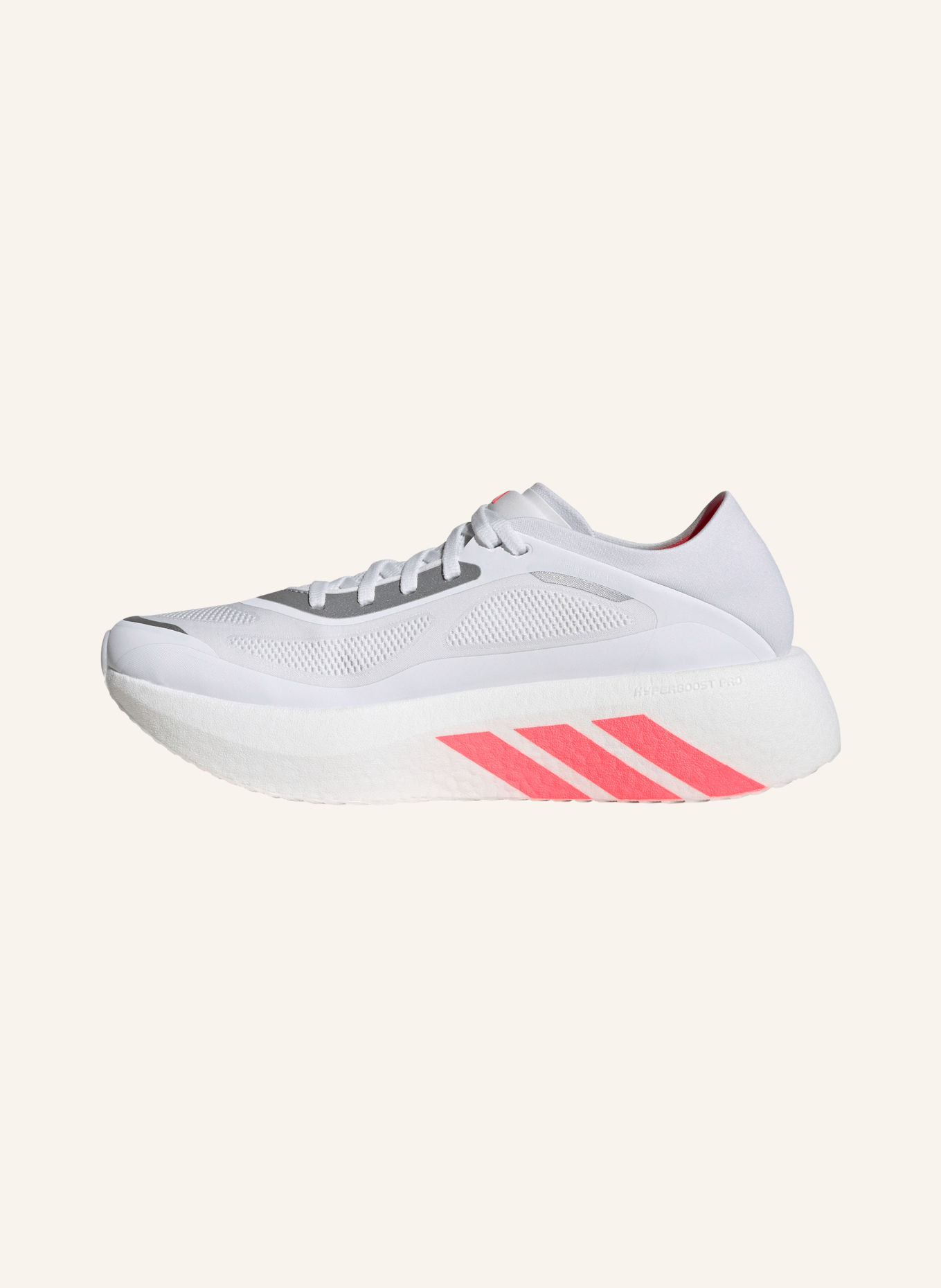 adidas HYPERBOOST RUN Running Shoes: WHITE / NEON RED