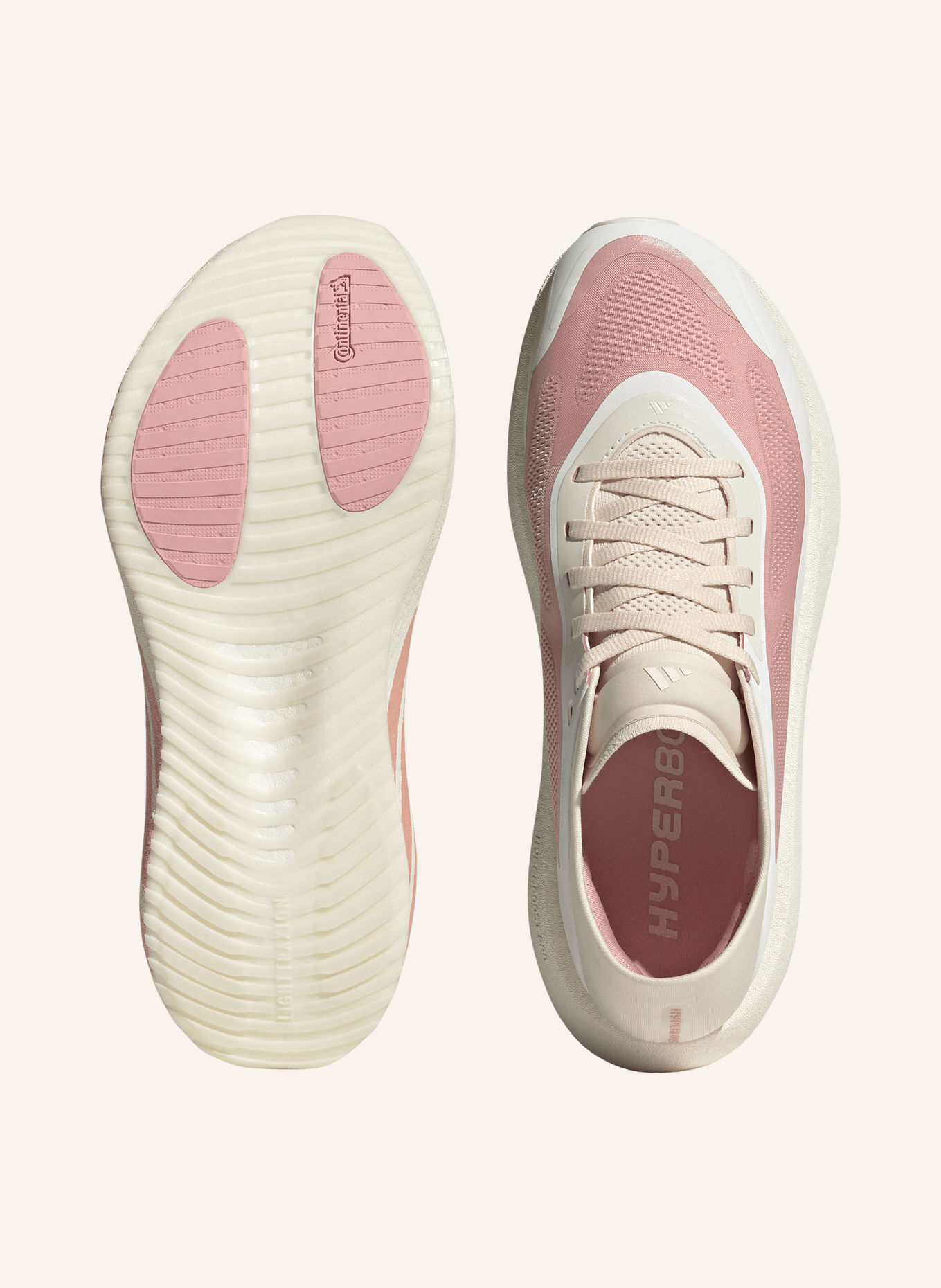 adidas Laufschuhe HYPERBOOST RUN: ROSÉ / HELLROSA / CREME