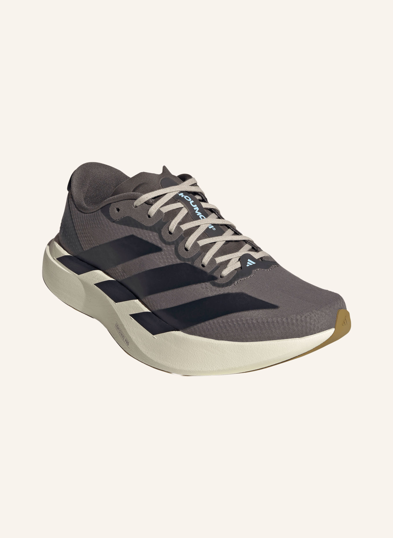 adidas ADIZERO EVO SL Running Shoes: TAUPE / BLACK