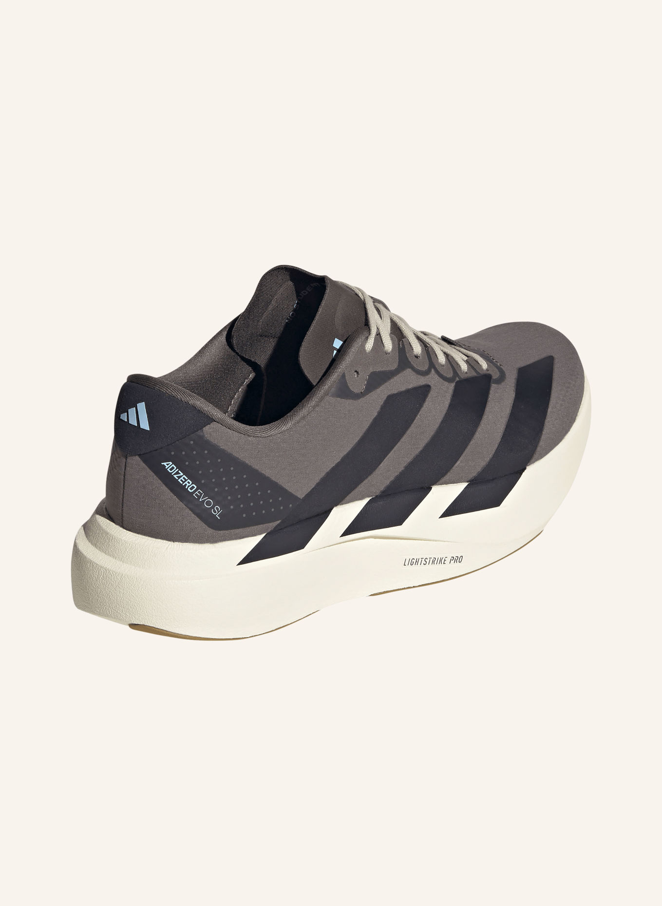 adidas ADIZERO EVO SL Running Shoes: TAUPE / BLACK