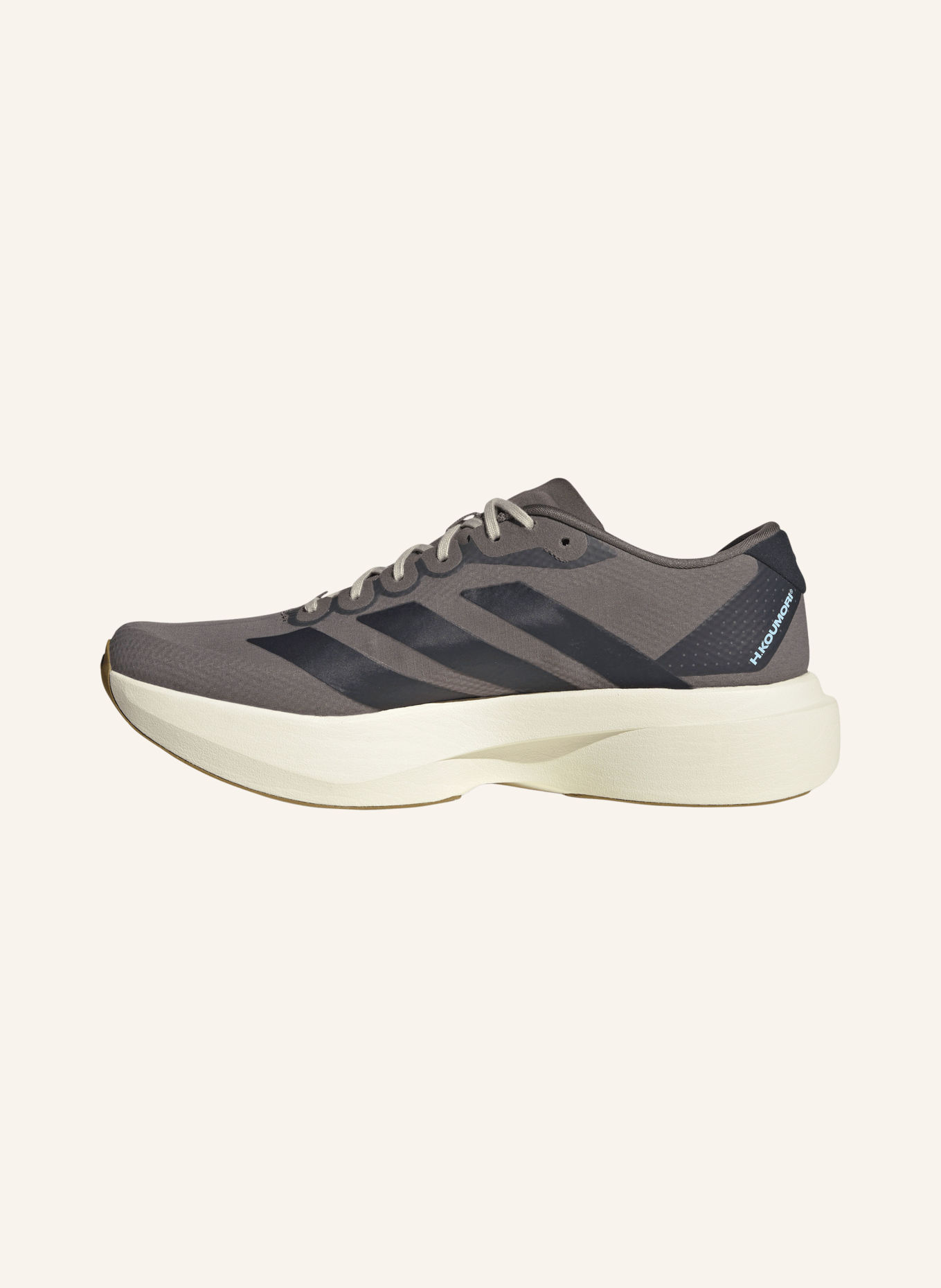 adidas ADIZERO EVO SL Running Shoes: DARK GRAY / LIGHT BLUE / BLACK