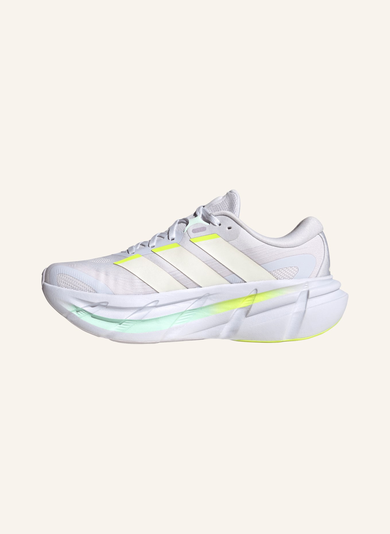 adidas Laufschuhe ADISTAR 5: WEISS / ECRU / NEONGRÜN