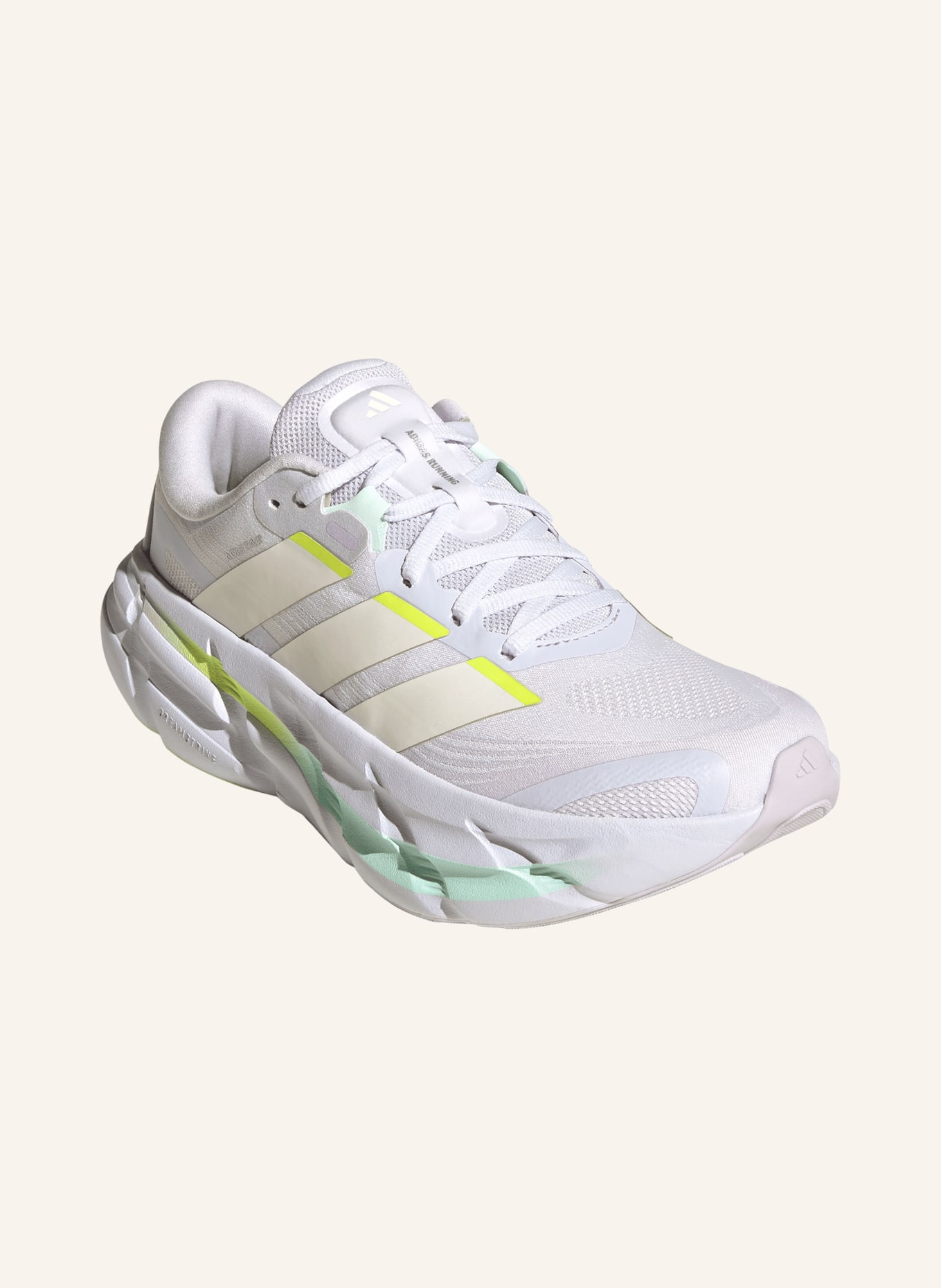 adidas Laufschuhe ADISTAR 5: WEISS / ECRU / NEONGRÜN