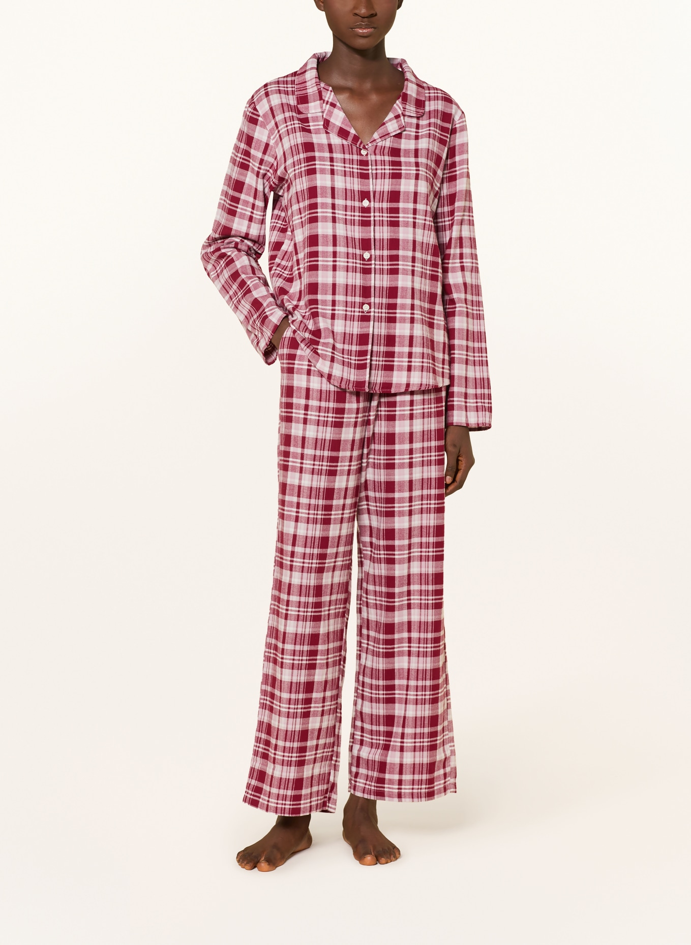 darling harbour Pyjama van flanel: BORDEAUX