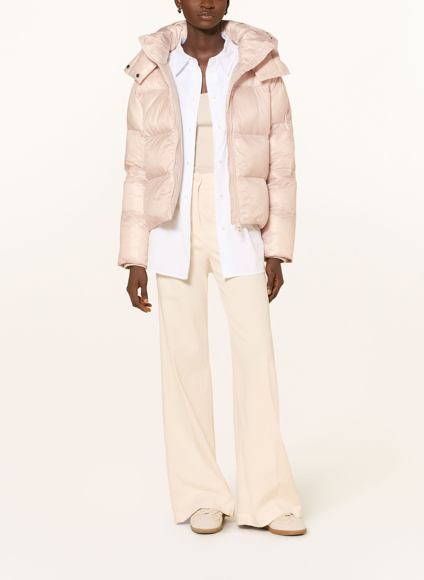 darling harbour Quilted jacket with removable hood: SAND