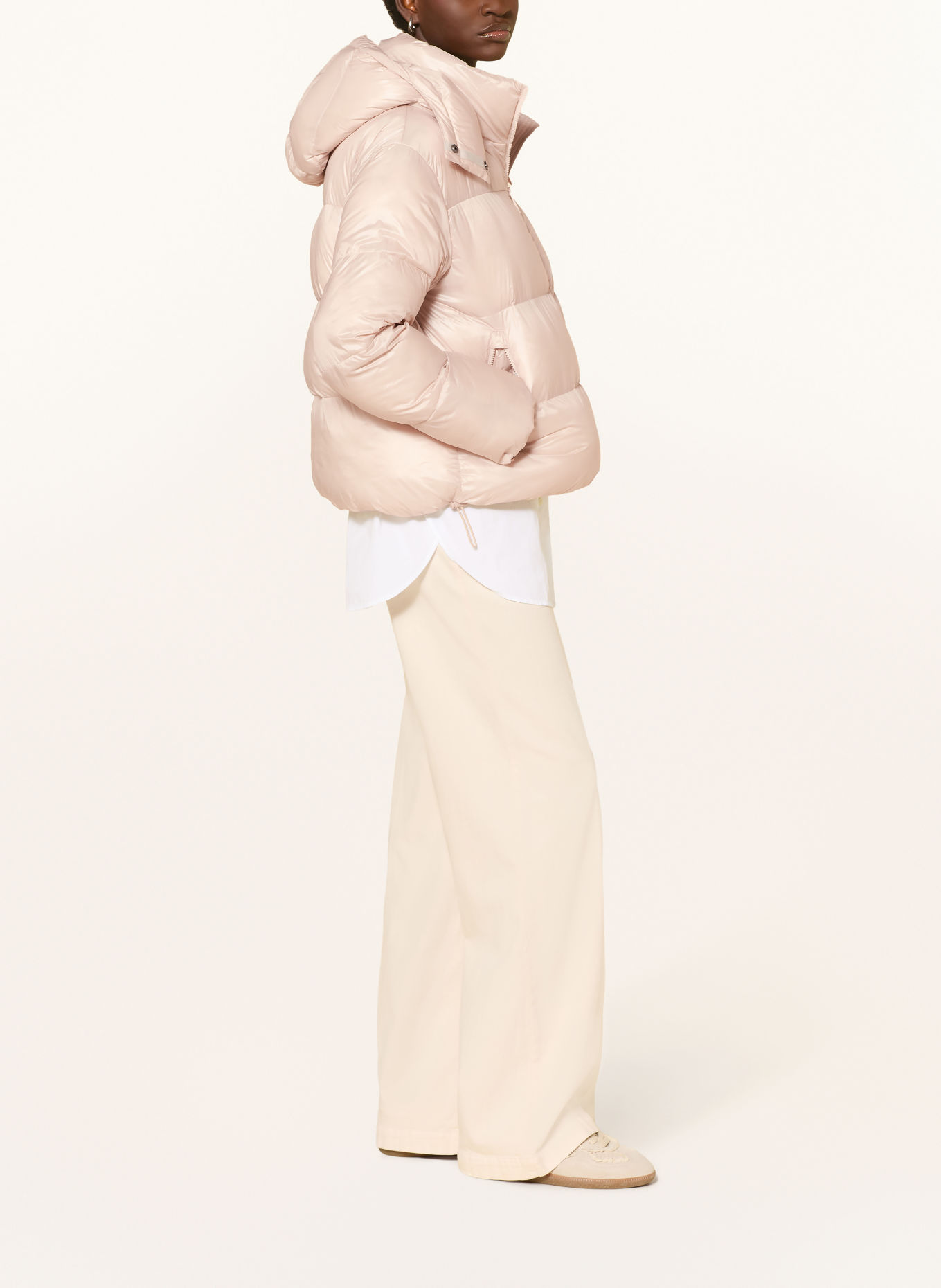 darling harbour Quilted jacket with removable hood: SAND