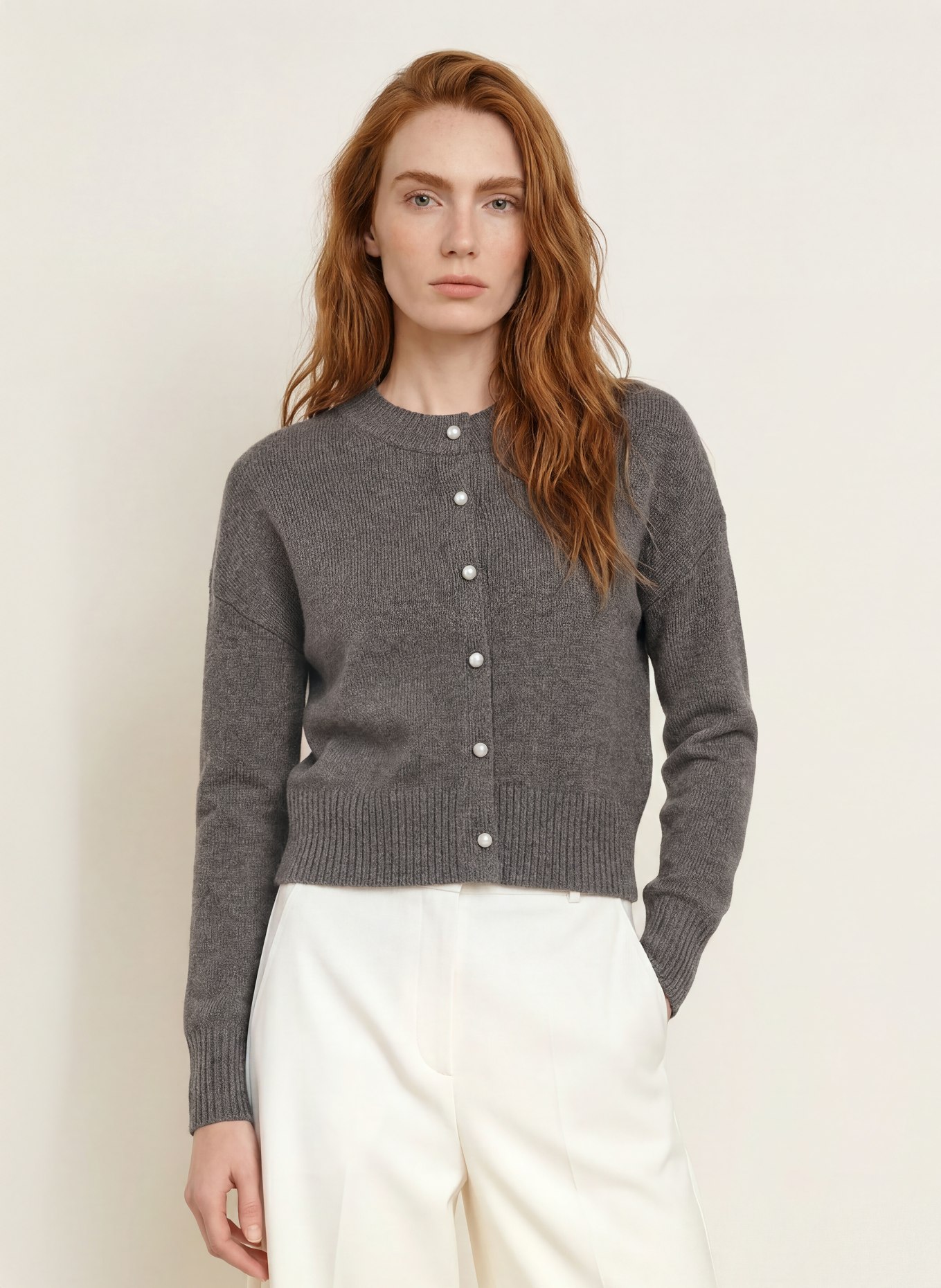 darling harbour Strickjacke mit Cashmere: truffle melange