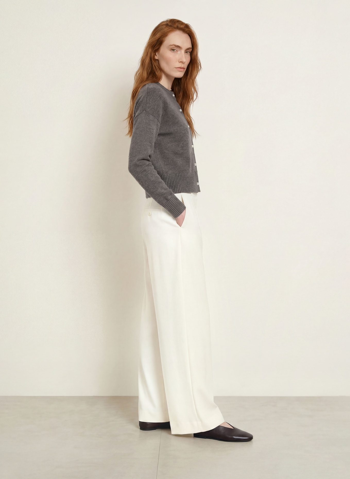 darling harbour Strickjacke mit Cashmere: truffle melange