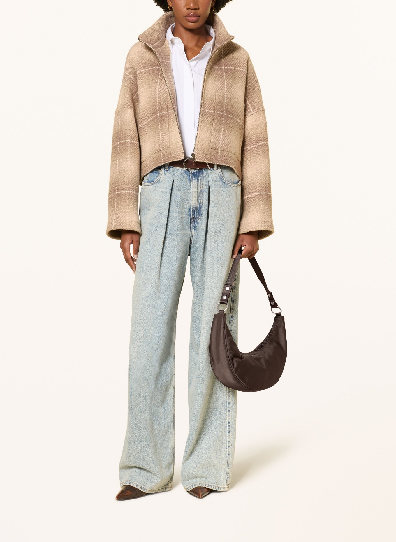 BOGNER WALLIS KYLA Shoulder Bag: DARK BROWN / SILVER