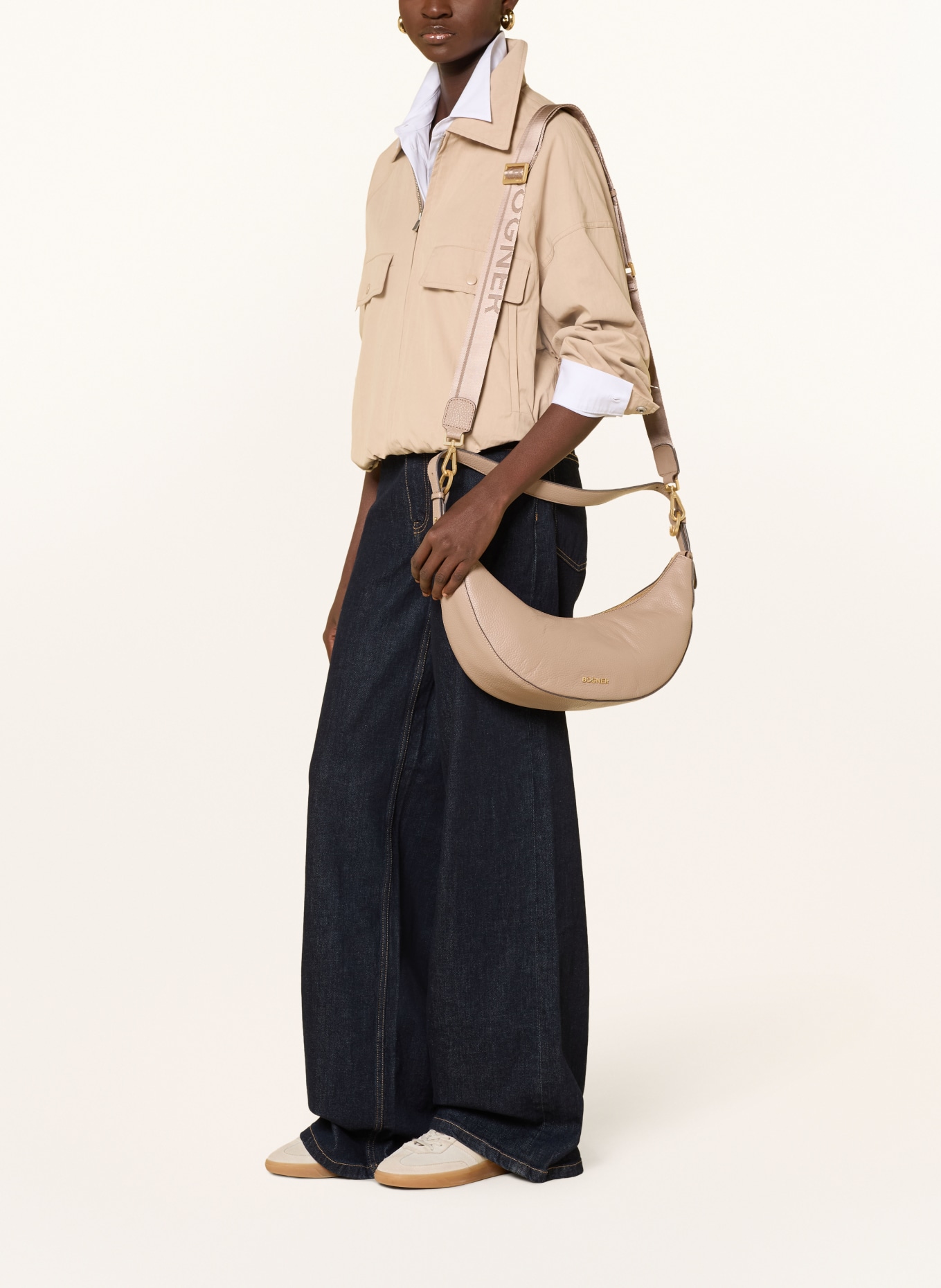 BOGNER Skuldertaske KYLA: TAUPE / GULD