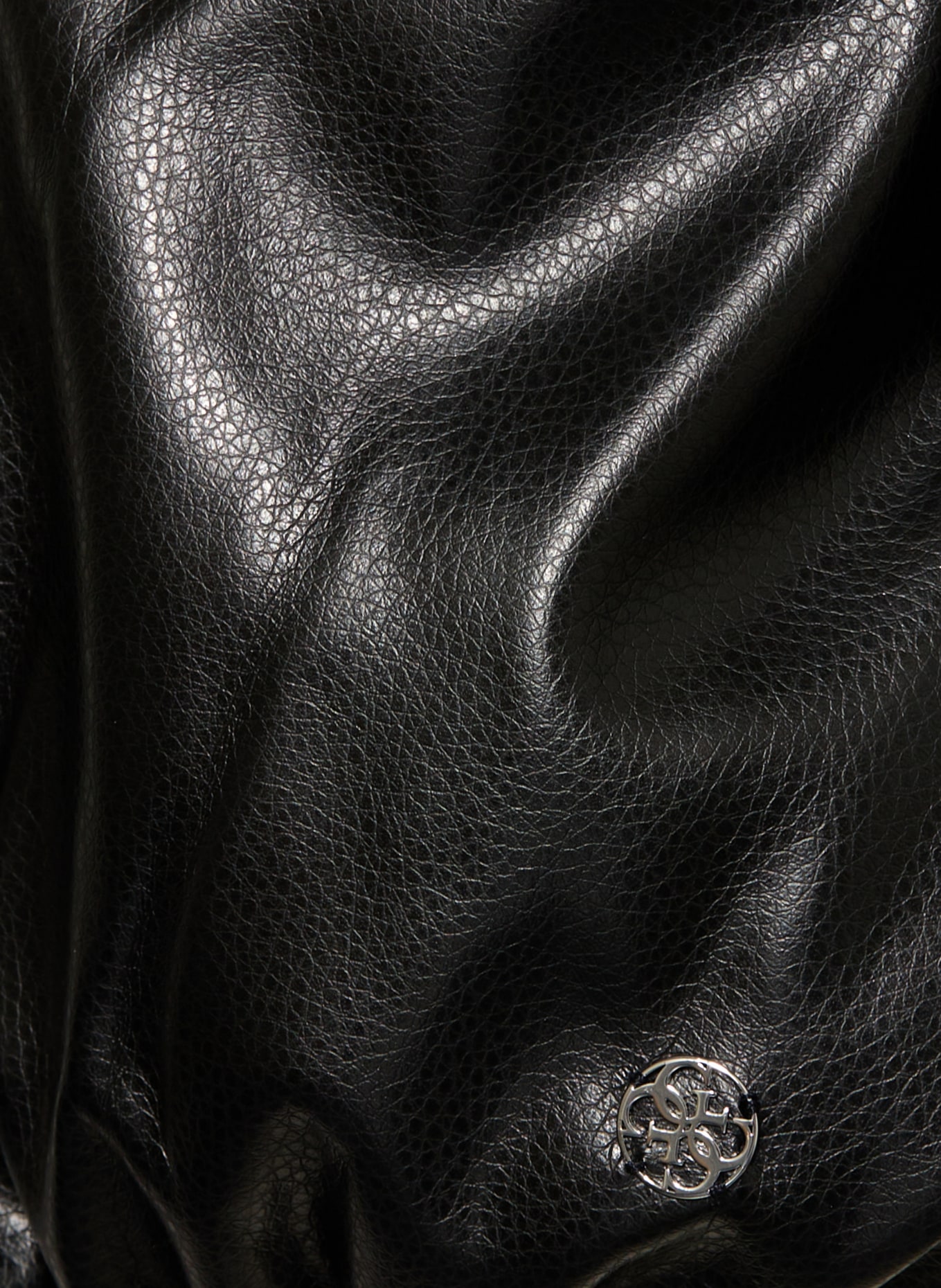 GUESS Jachetă cu aspect de piele: NEGRU