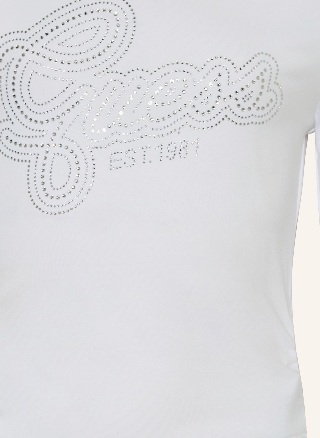 GUESS Longsleeve met sierstenen: WIT