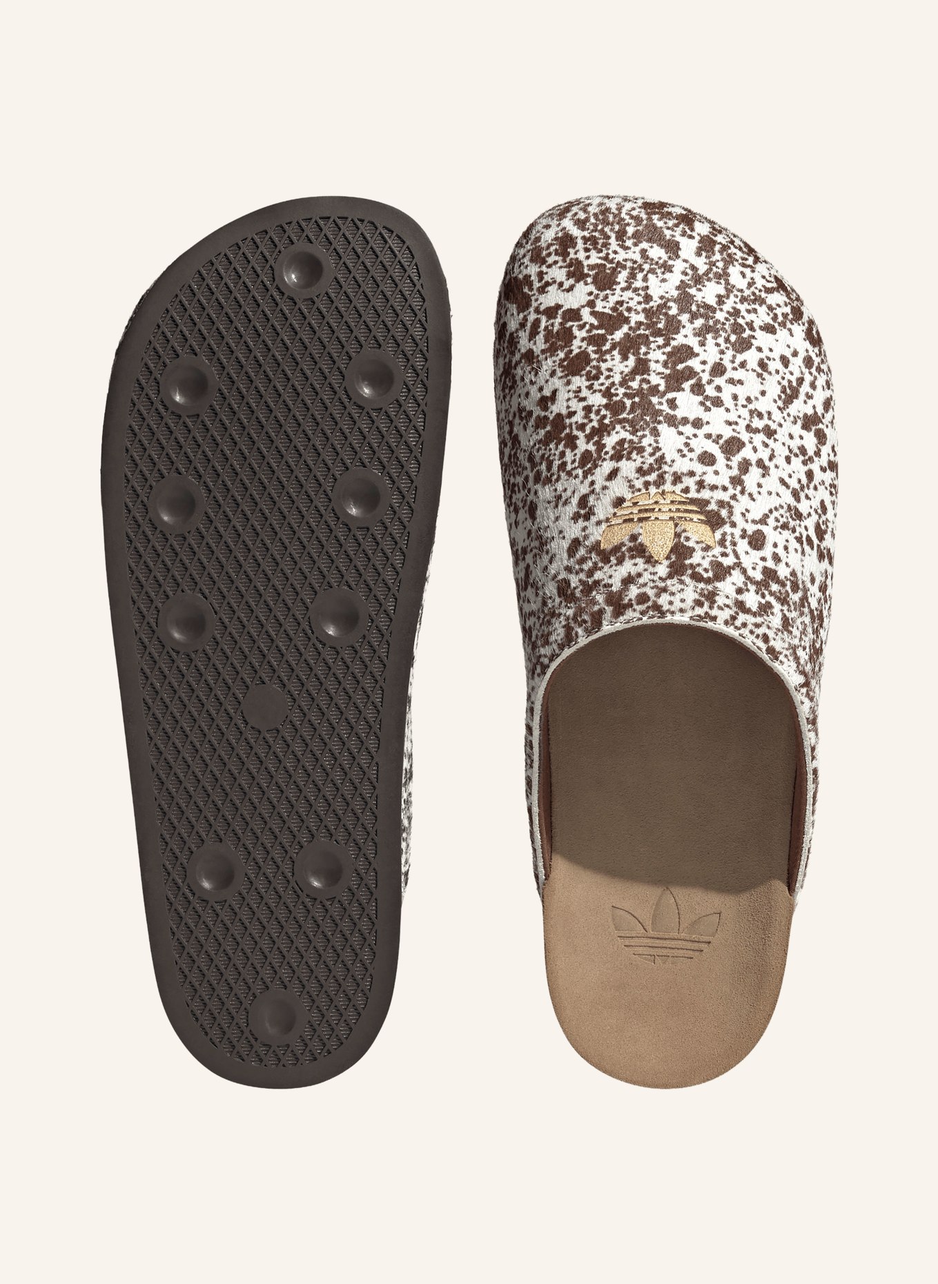 adidas Originals ADIMULE-sandaler: BRUN / HVID