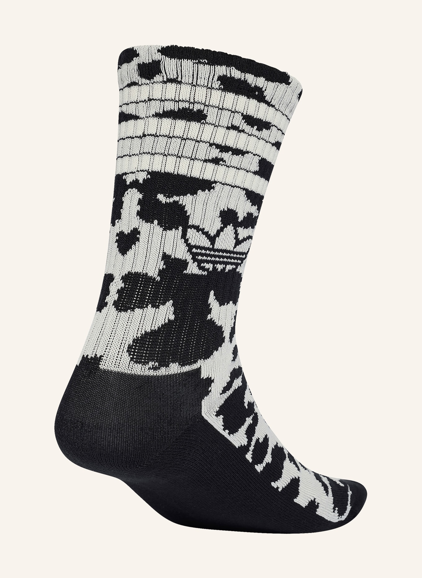 adidas Originals Set van 2 sokken ANIMAL GRAFIK CREW: CRÈME / ZWART