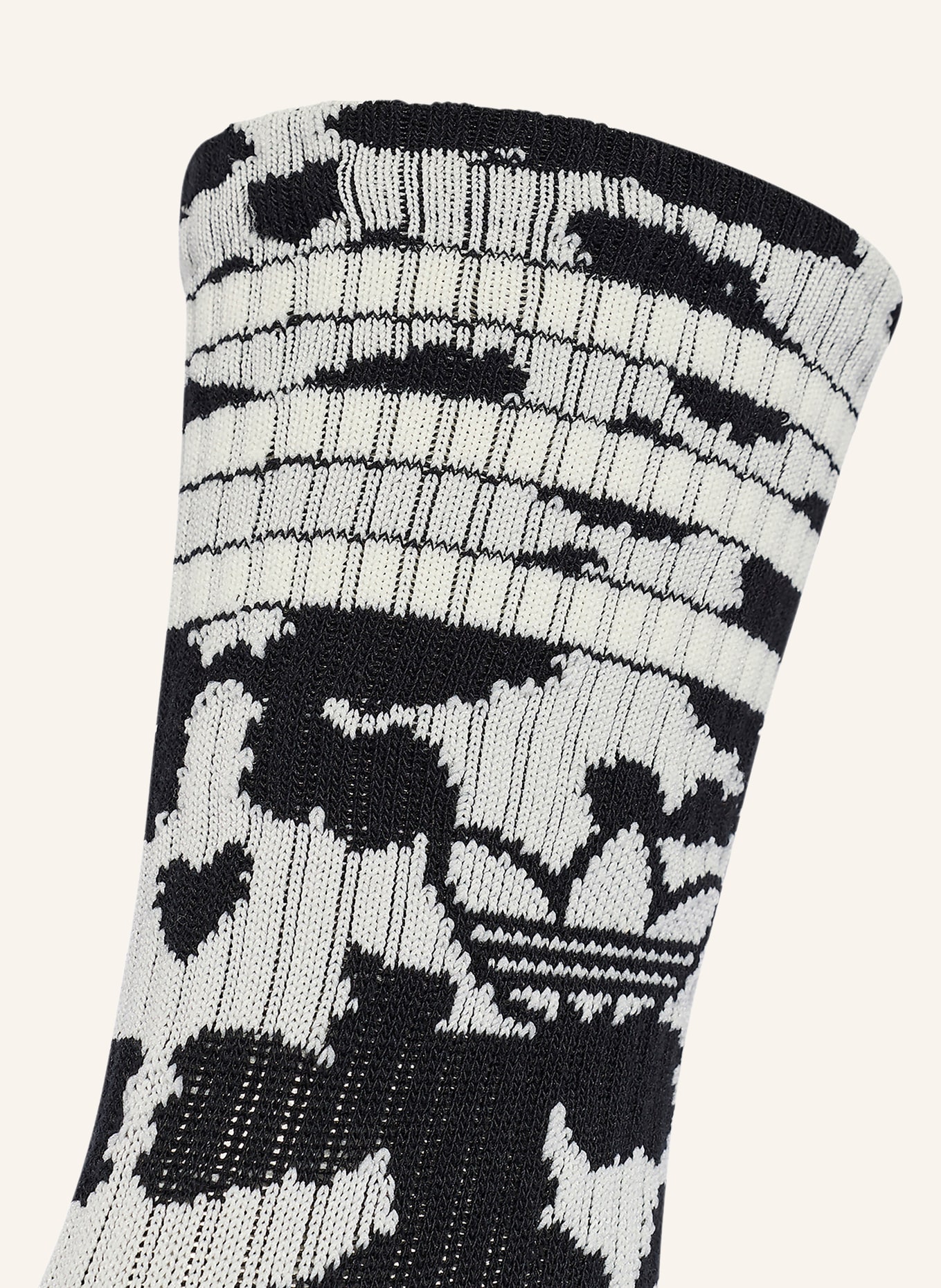 adidas Originals Set van 2 sokken ANIMAL GRAFIK CREW: CRÈME / ZWART