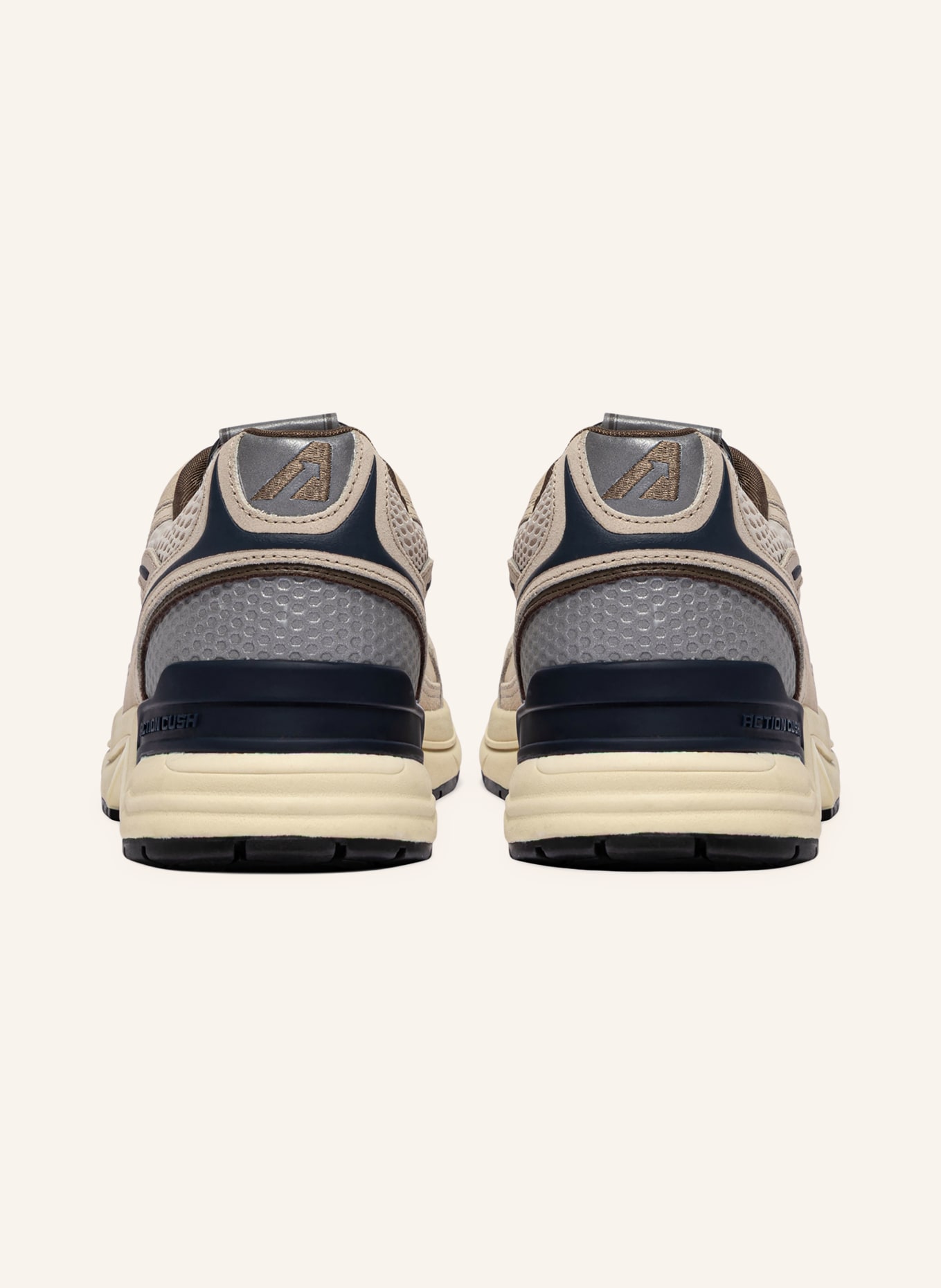 AUTRY Sneakers HYPERWAY LOW CI: GRIS CLAIR / MARRON / BLEU FONCÉ