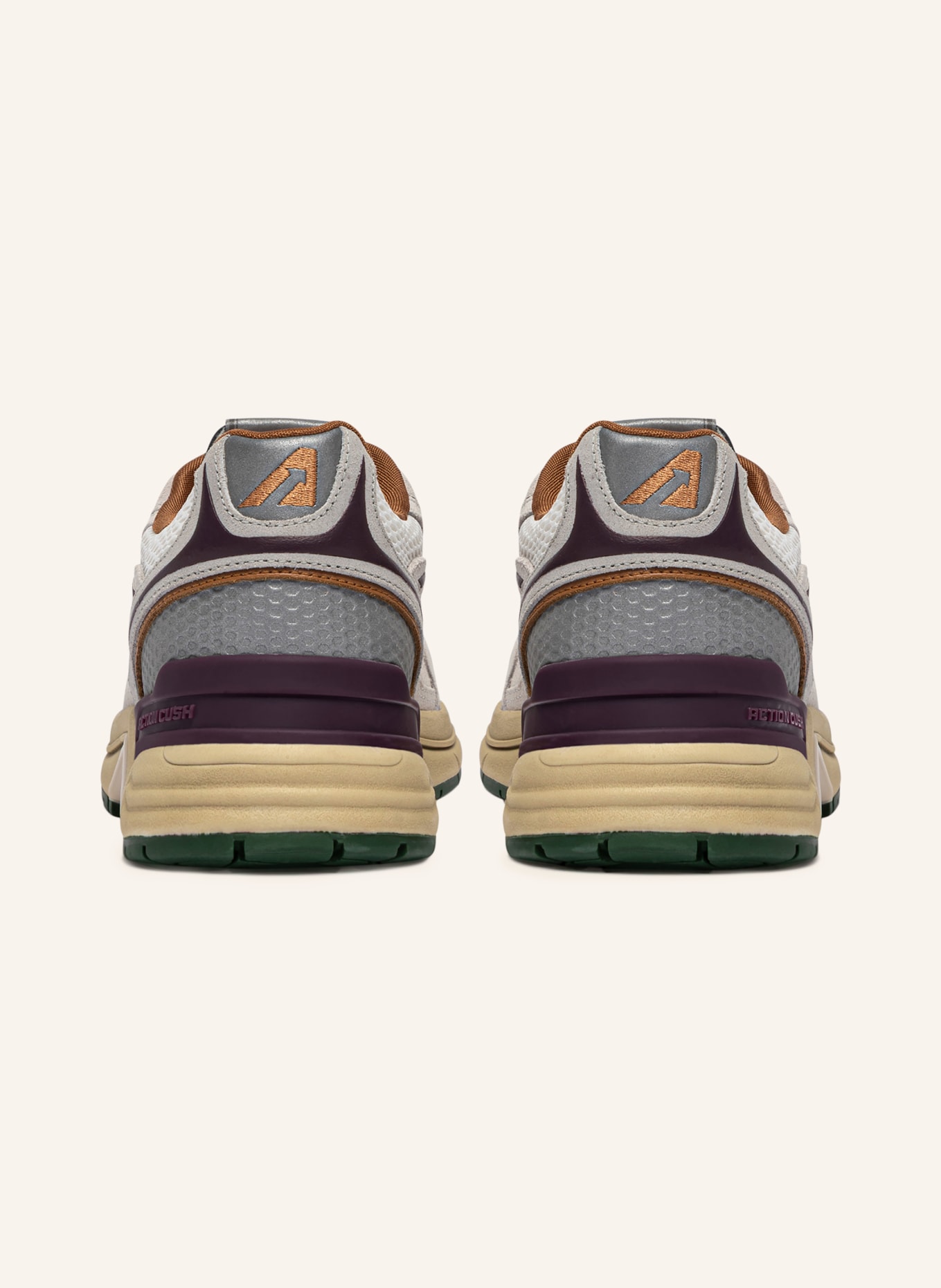 AUTRY Sneakers HYPERWAY LOW CI: WIT / LICHTGRIJS / DONKERPAARS