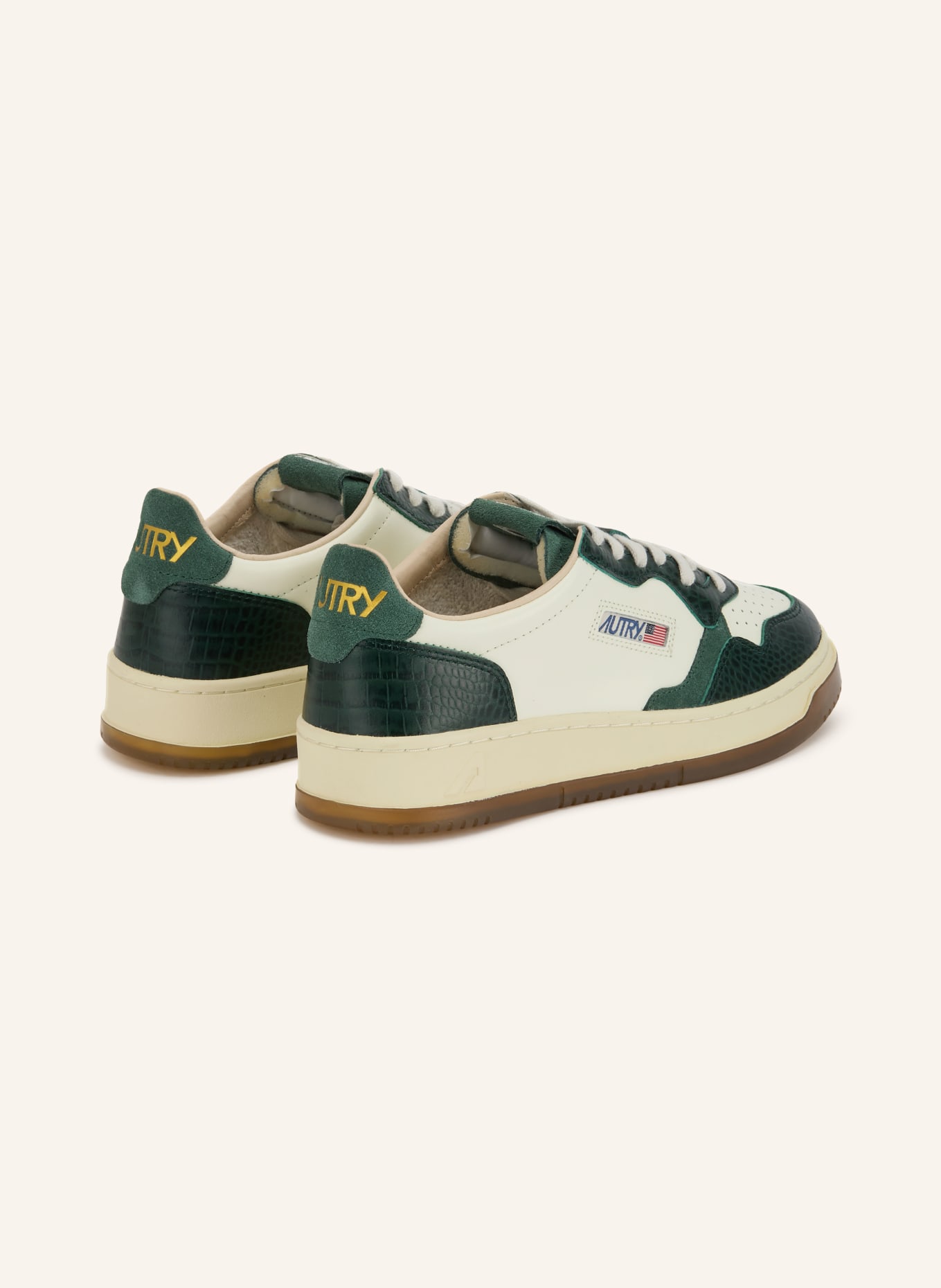 AUTRY Sneaker MEDALIST LOW CZ: ECRU / MØRKEGRØN