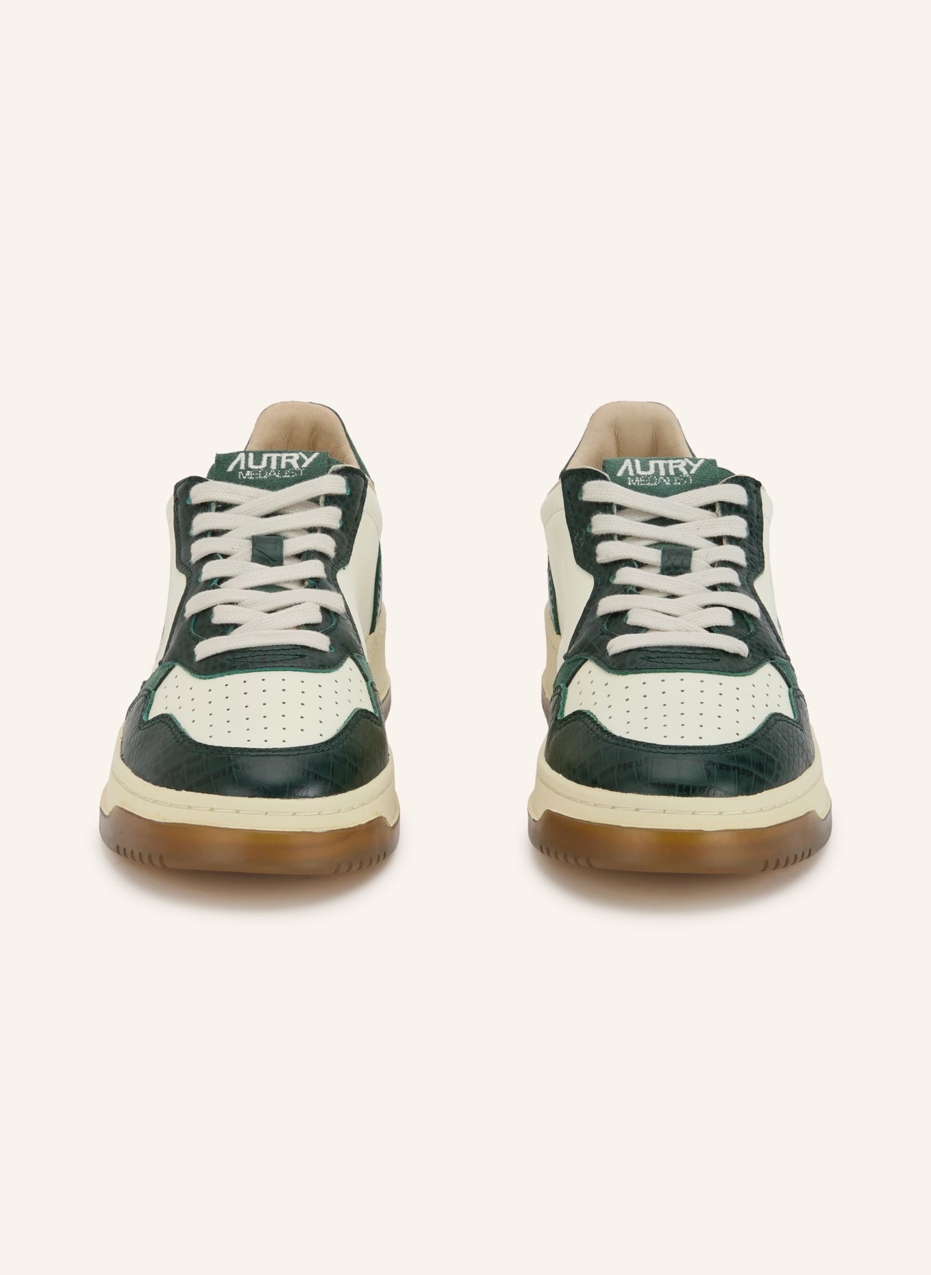 AUTRY Sneaker MEDALIST LOW CZ: ECRU / MØRKEGRØN