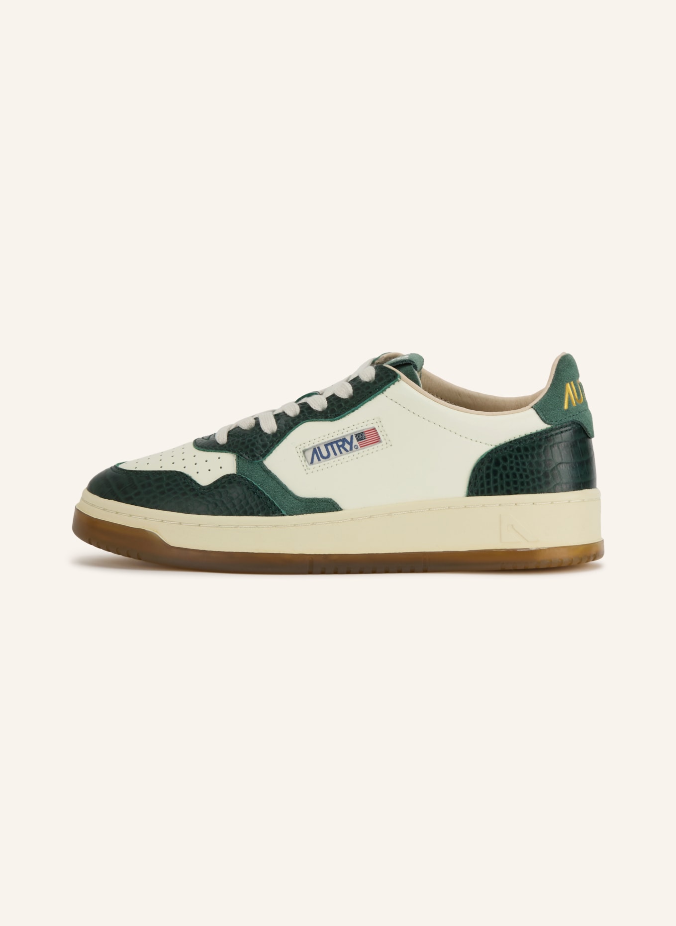 AUTRY Sneaker MEDALIST LOW CZ: ECRU / MØRKEGRØN