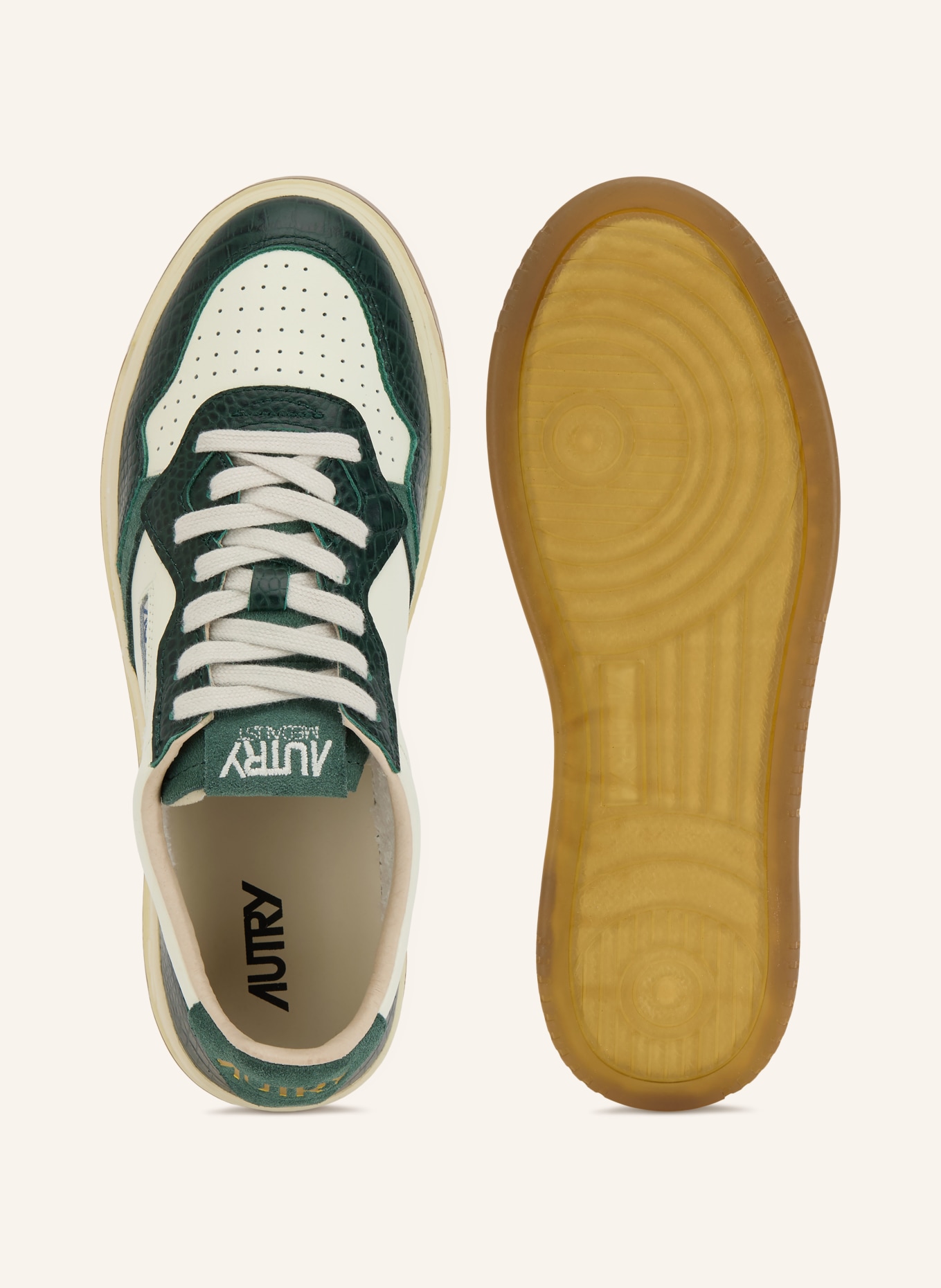 AUTRY Sneaker MEDALIST LOW CZ: ECRU / MØRKEGRØN
