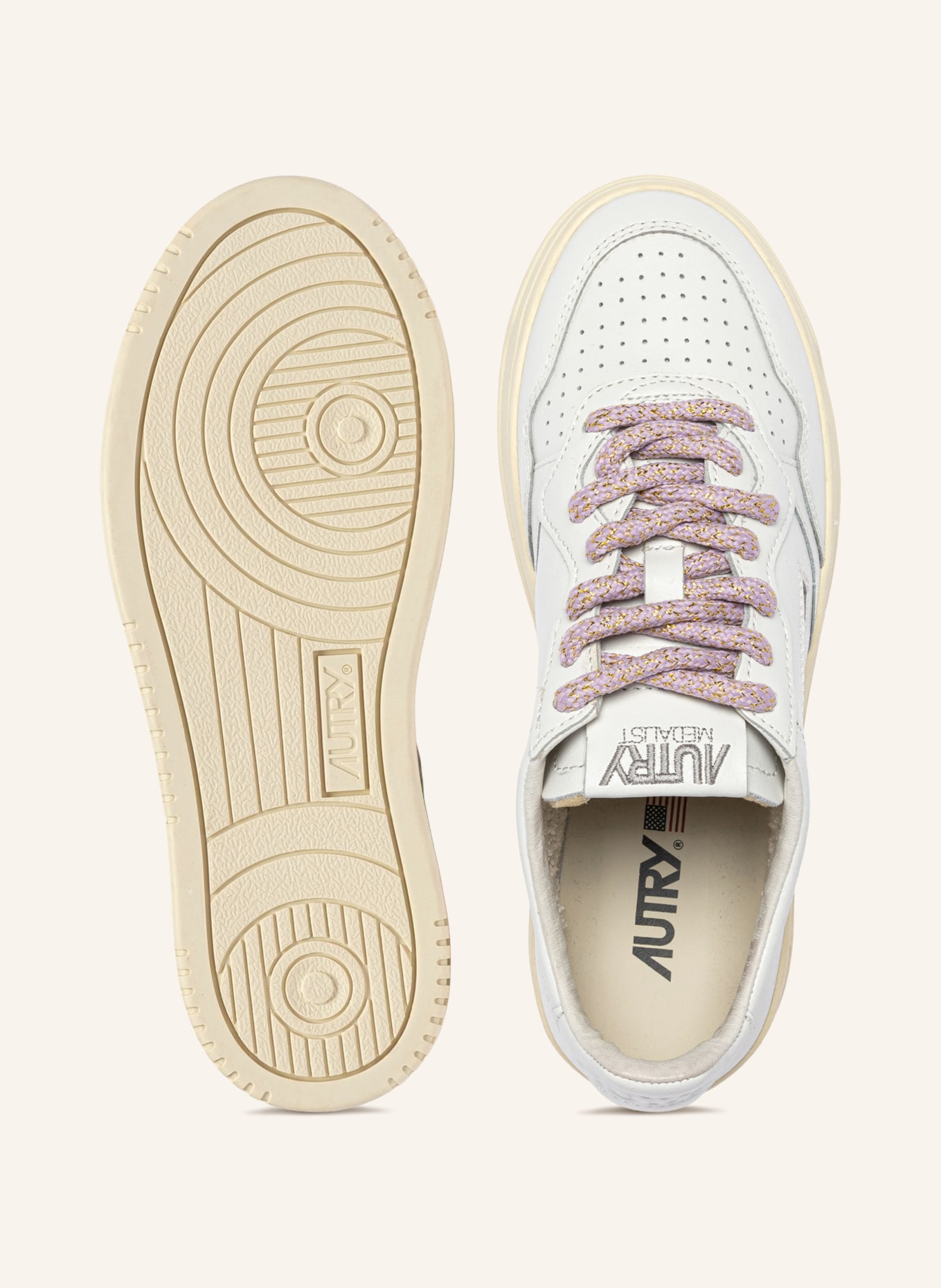 AUTRY Sneakers MEDALIST LOW WOM: WIT / BEIGE