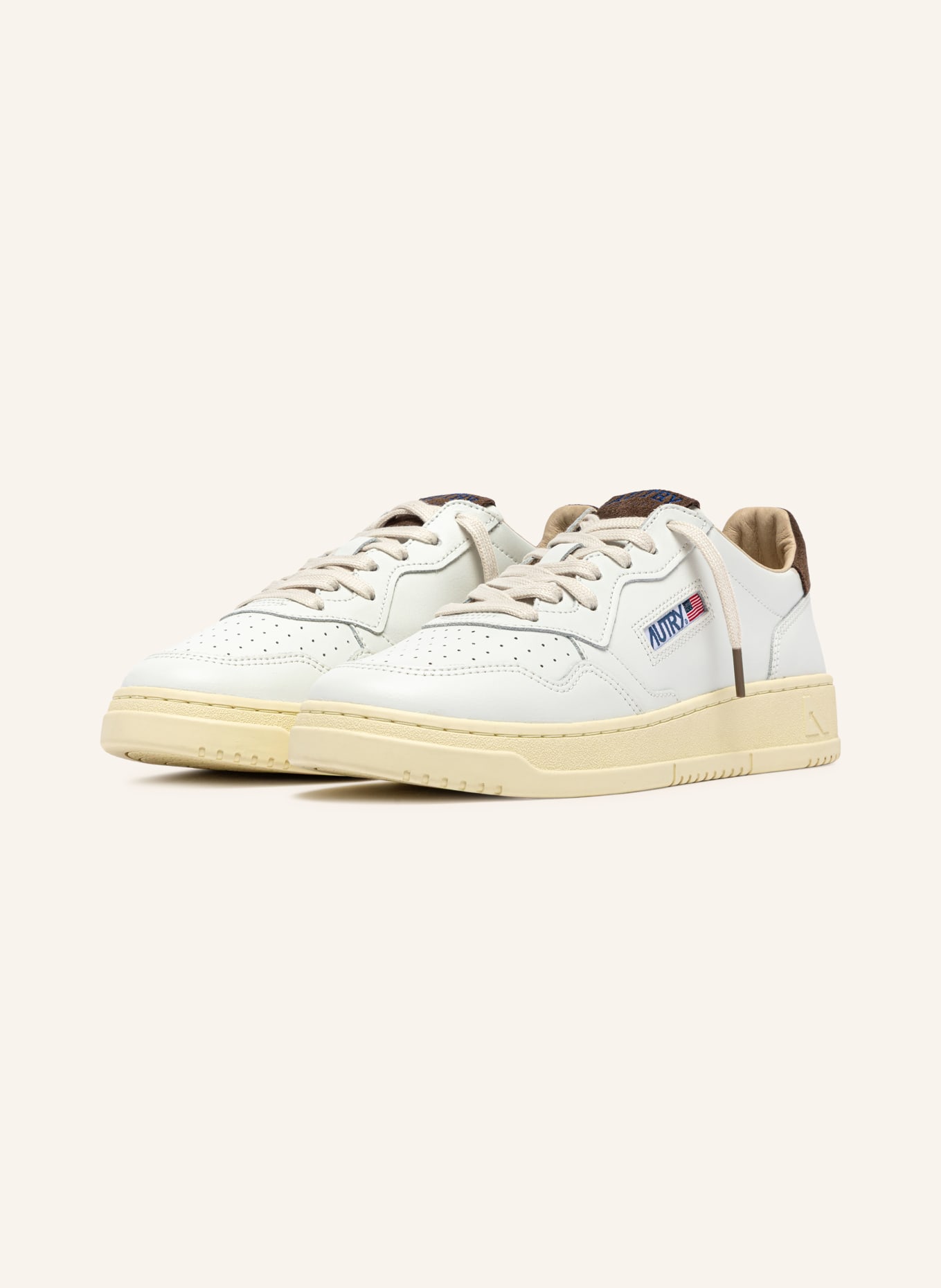 AUTRY Sneakersy MEDALIST LOW HJ: BÍLÁ / TMAVĚ HNĚDÁ