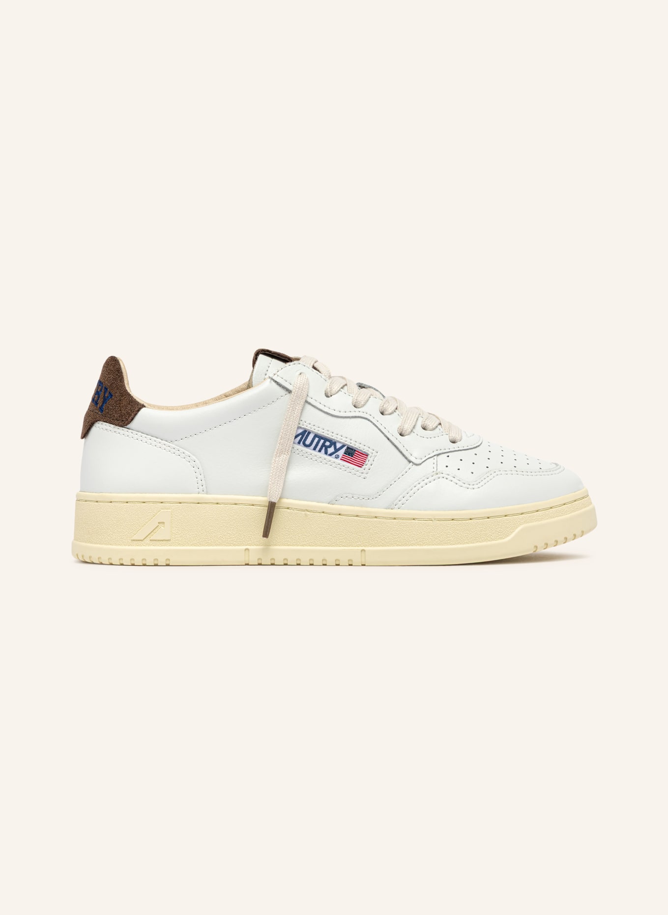 AUTRY Sneakersy MEDALIST LOW HJ: BÍLÁ / TMAVĚ HNĚDÁ